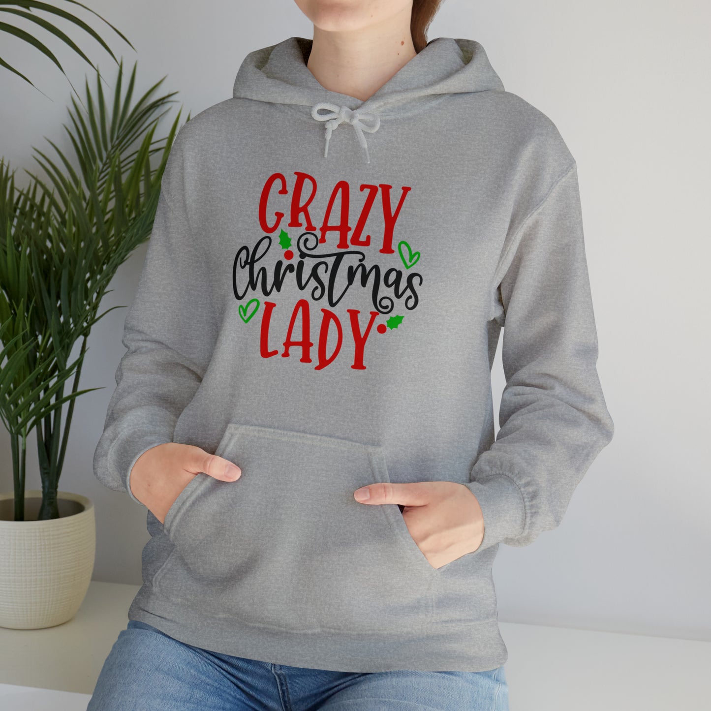 Crazy Christmas Lady - Unisex Heavy Blend™ Hooded Sweatshirt