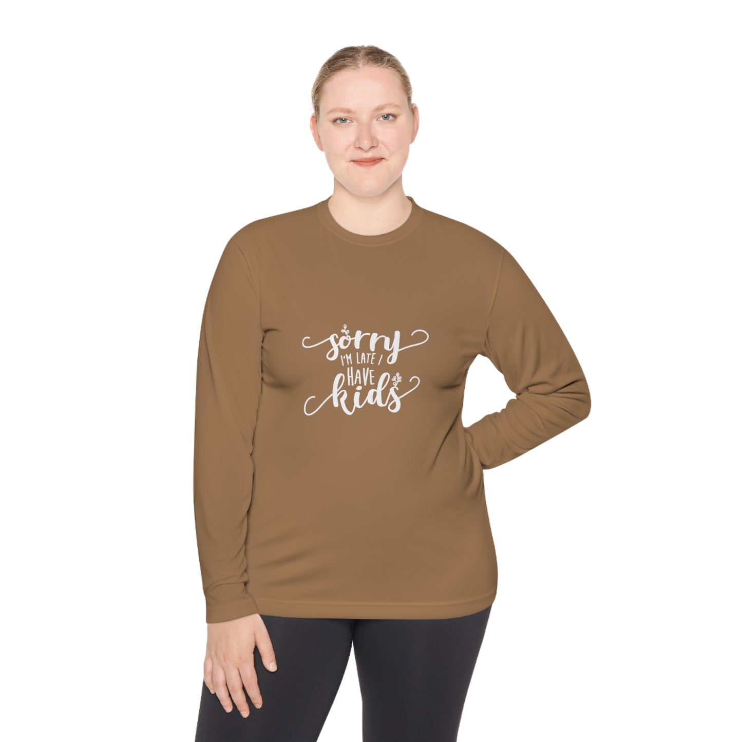 Sorry I'm late, I have kids- Unisex Lightweight Long Sleeve Tee