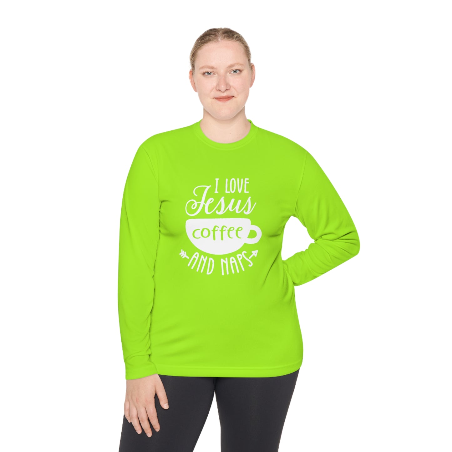 I love Jesus coffee and naps - Unisex Lightweight Long Sleeve Tee