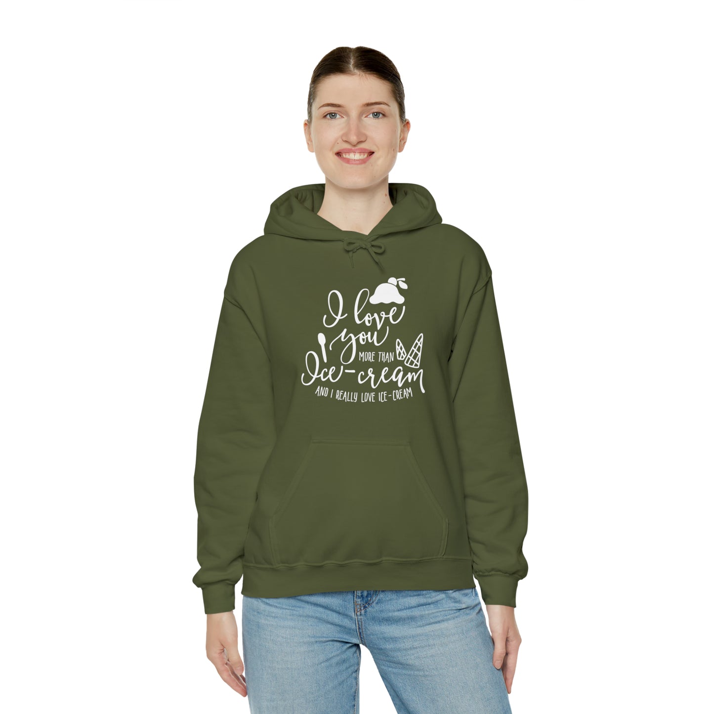 I love you more than icecream- Unisex Heavy Blend™ Hooded Sweatshirt