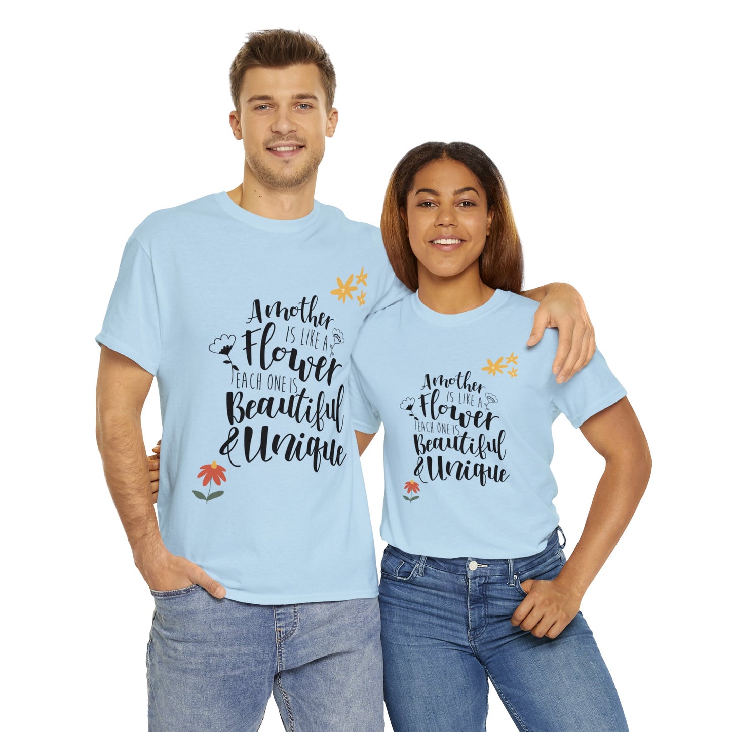 A mother's like a flower- Unisex Heavy Cotton Tee