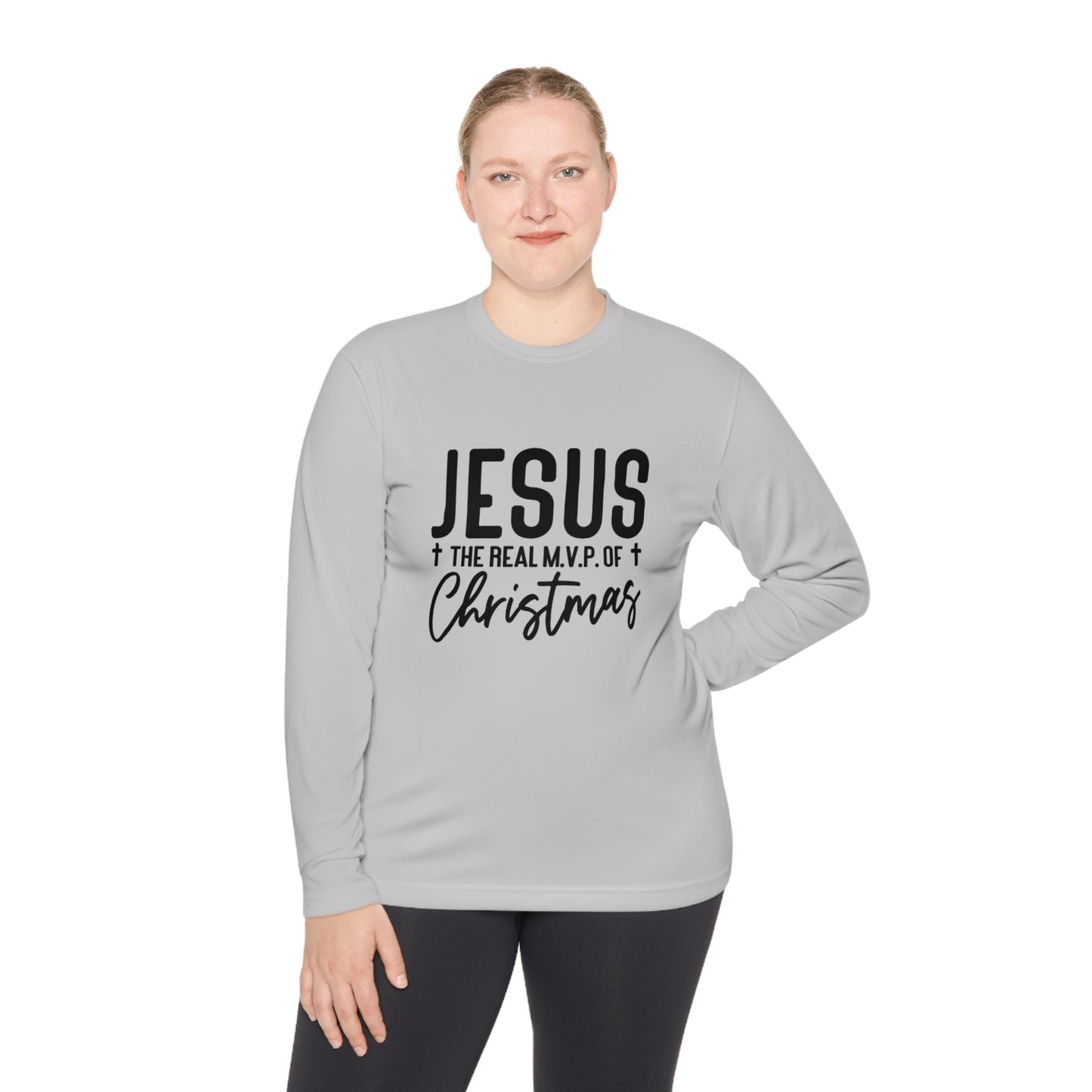 Jesus MVP of Christmas- Unisex Lightweight Long Sleeve Tee