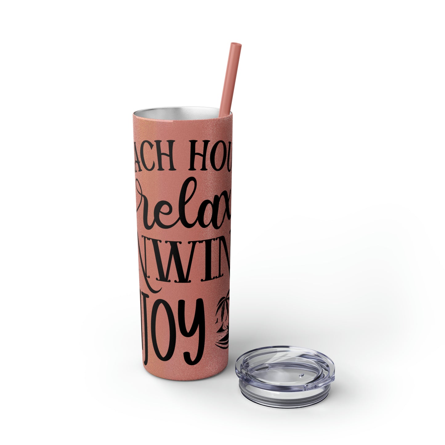 Beach house relax- Skinny Tumbler with Straw, 20oz