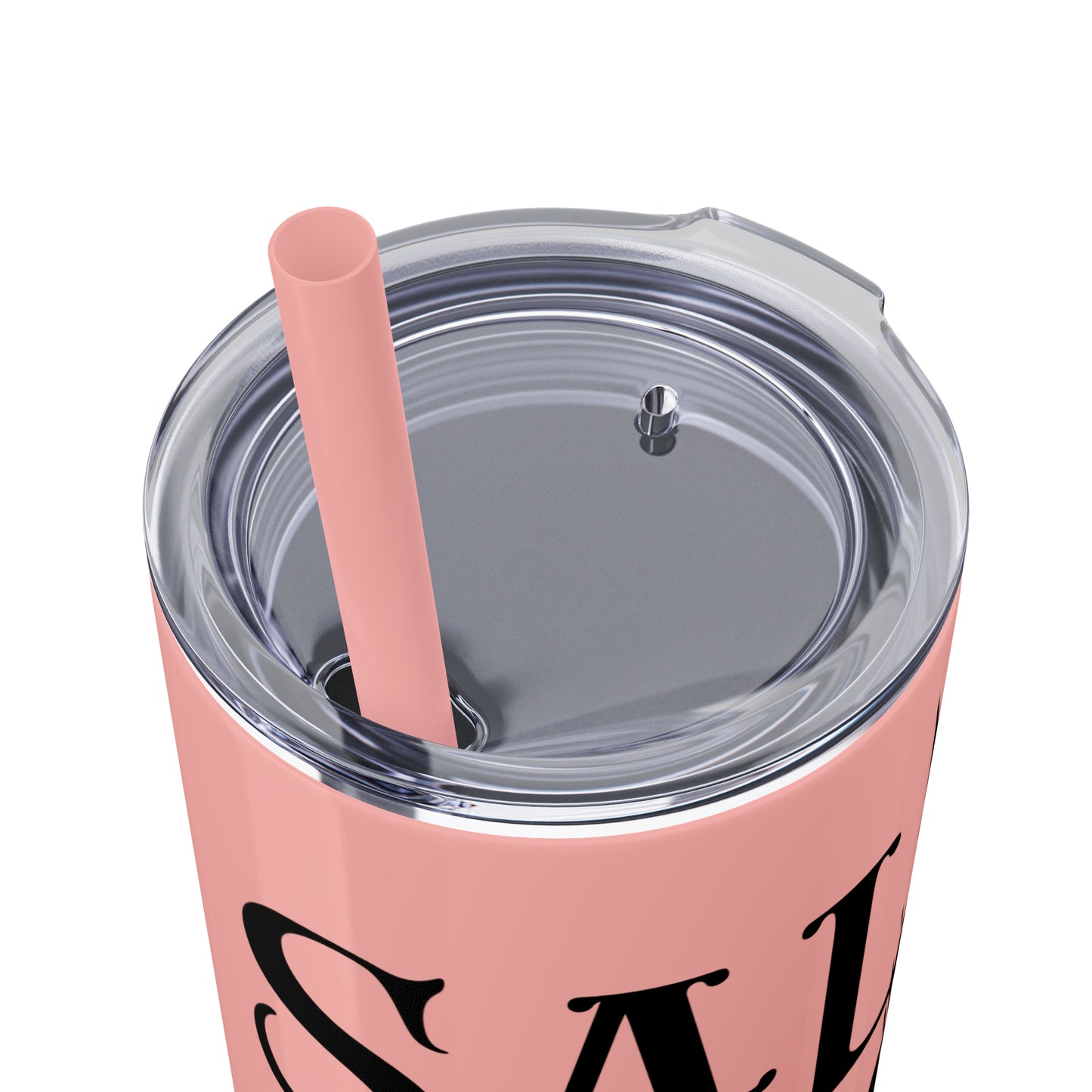 Salty lil beach-Skinny Tumbler with Straw, 20oz