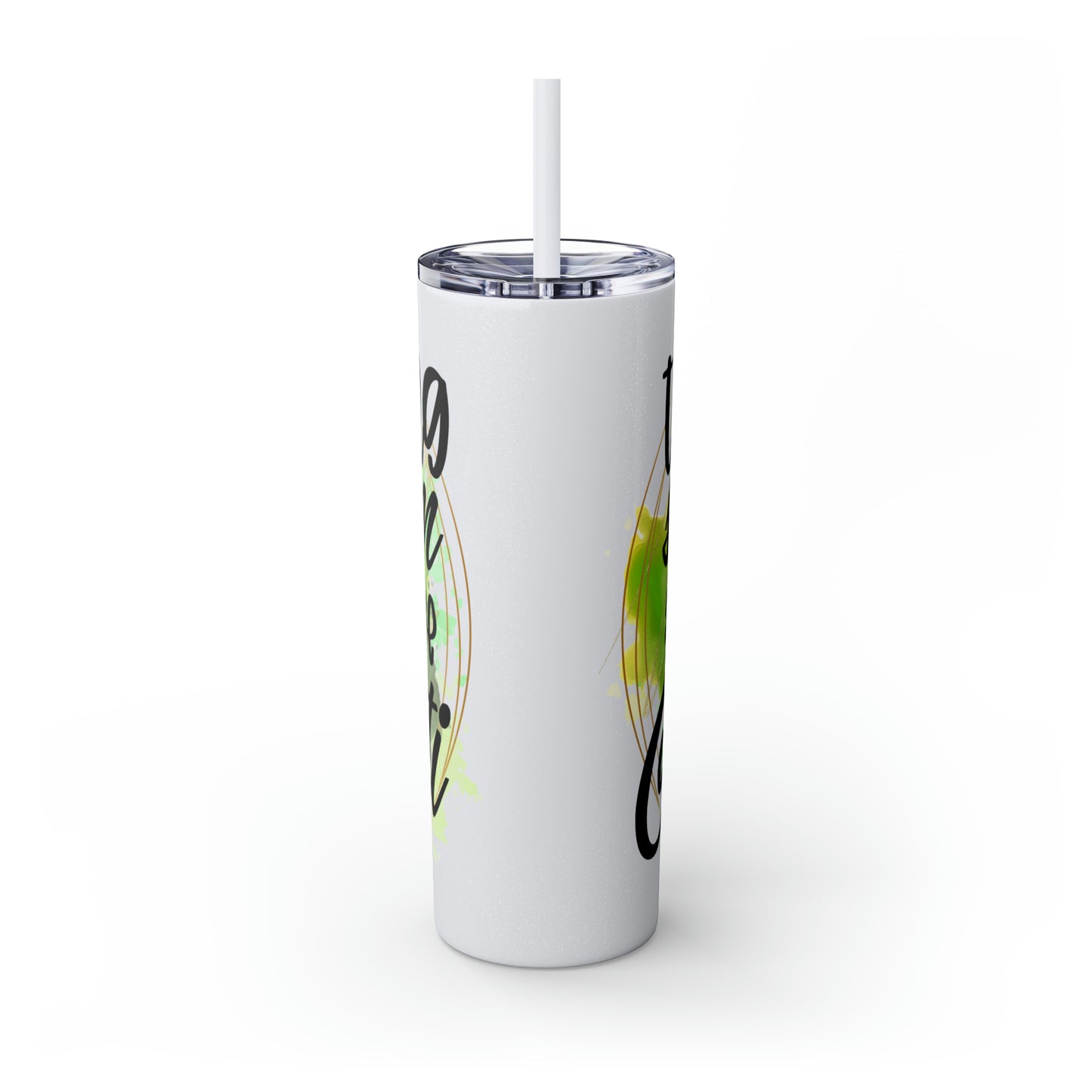 Throwing sarcasm like confetti- Skinny Tumbler with Straw, 20oz