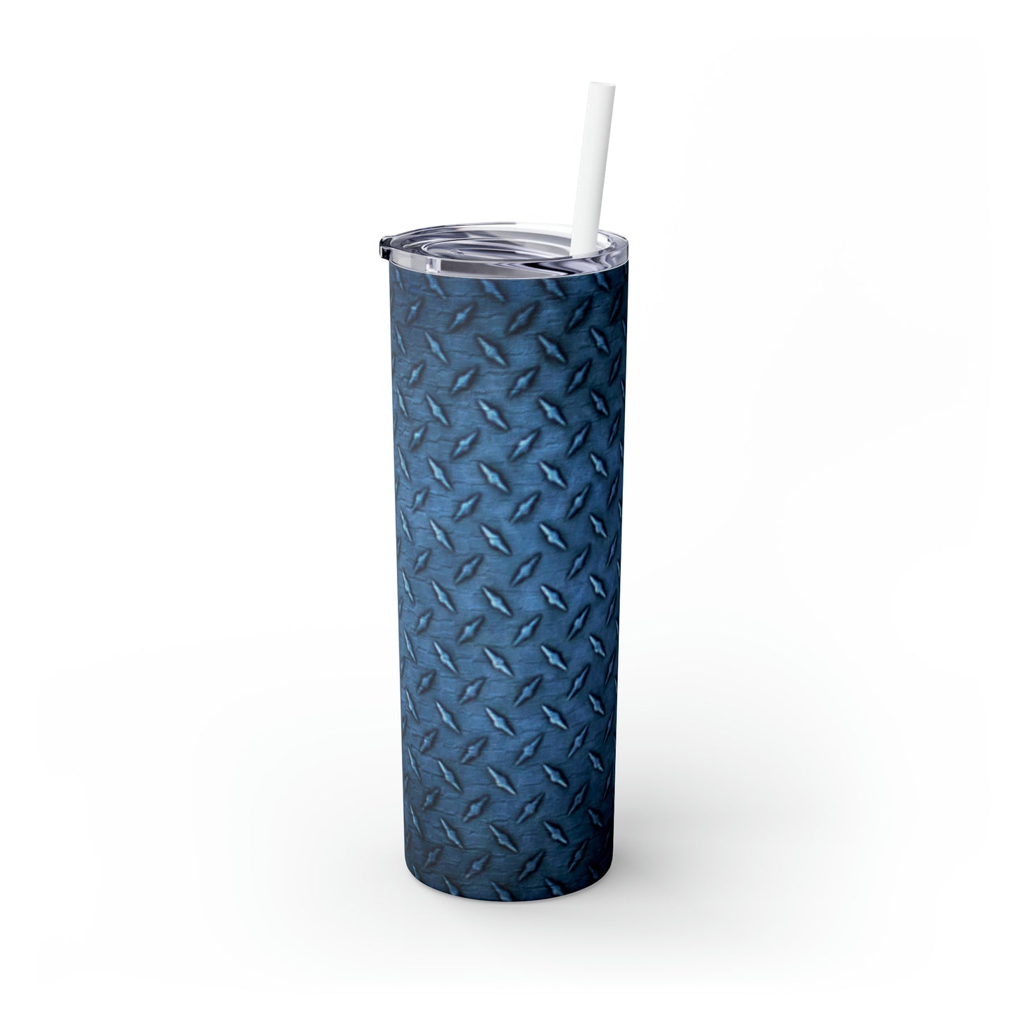 Blue Metalic- Skinny Tumbler with Straw, 20oz