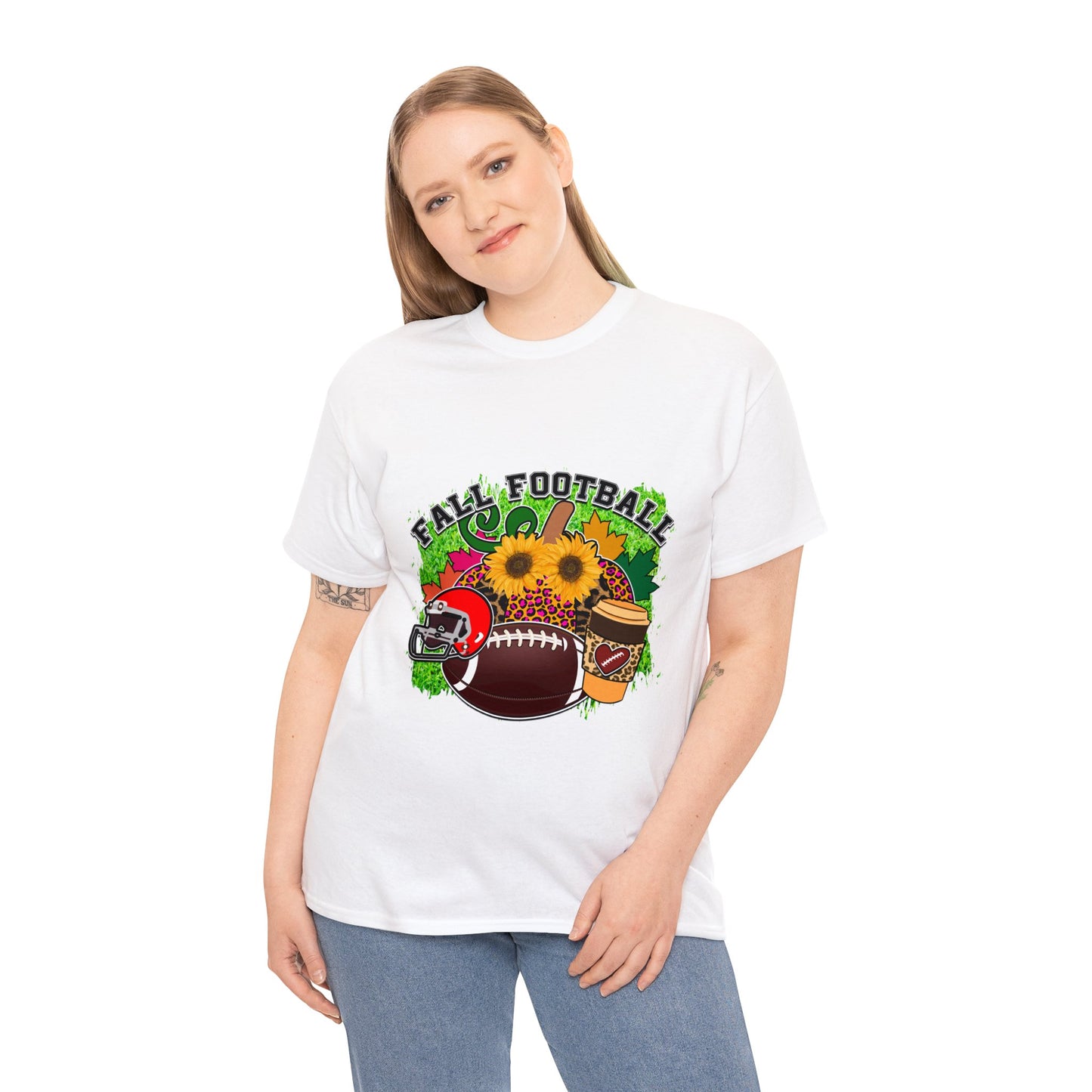 Fall Football- Unisex Heavy Cotton Tee