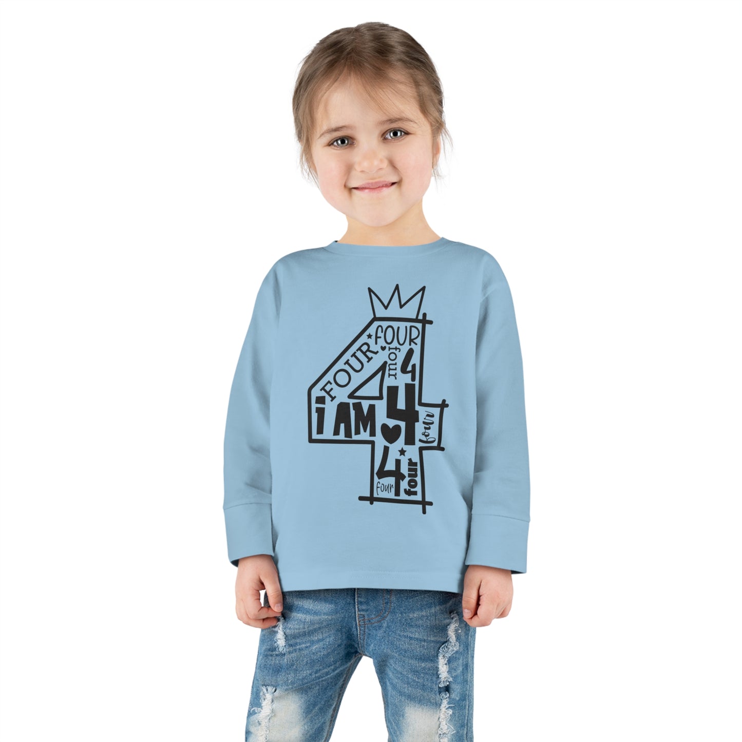 I'm four- Toddler Long Sleeve Tee