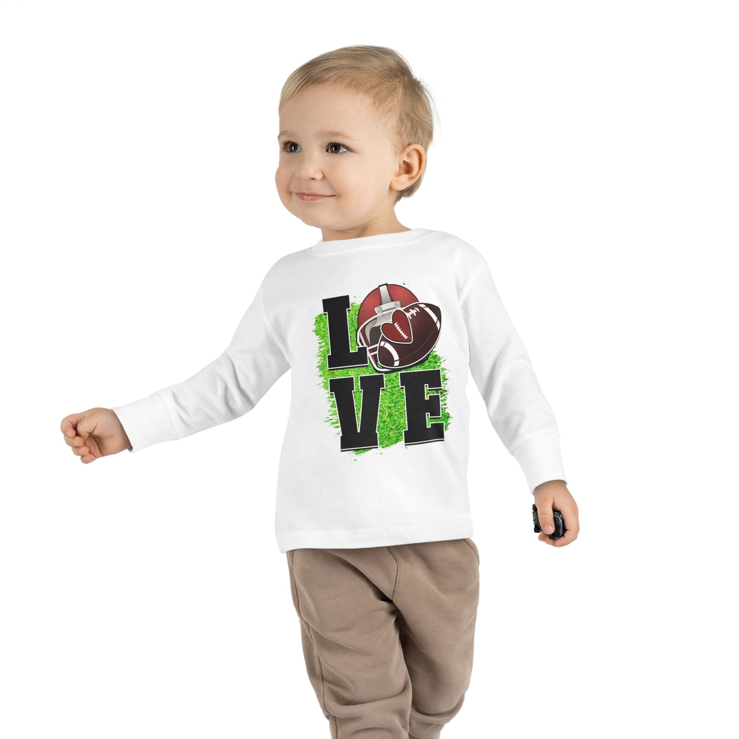 I love football-Toddler Long Sleeve Tee