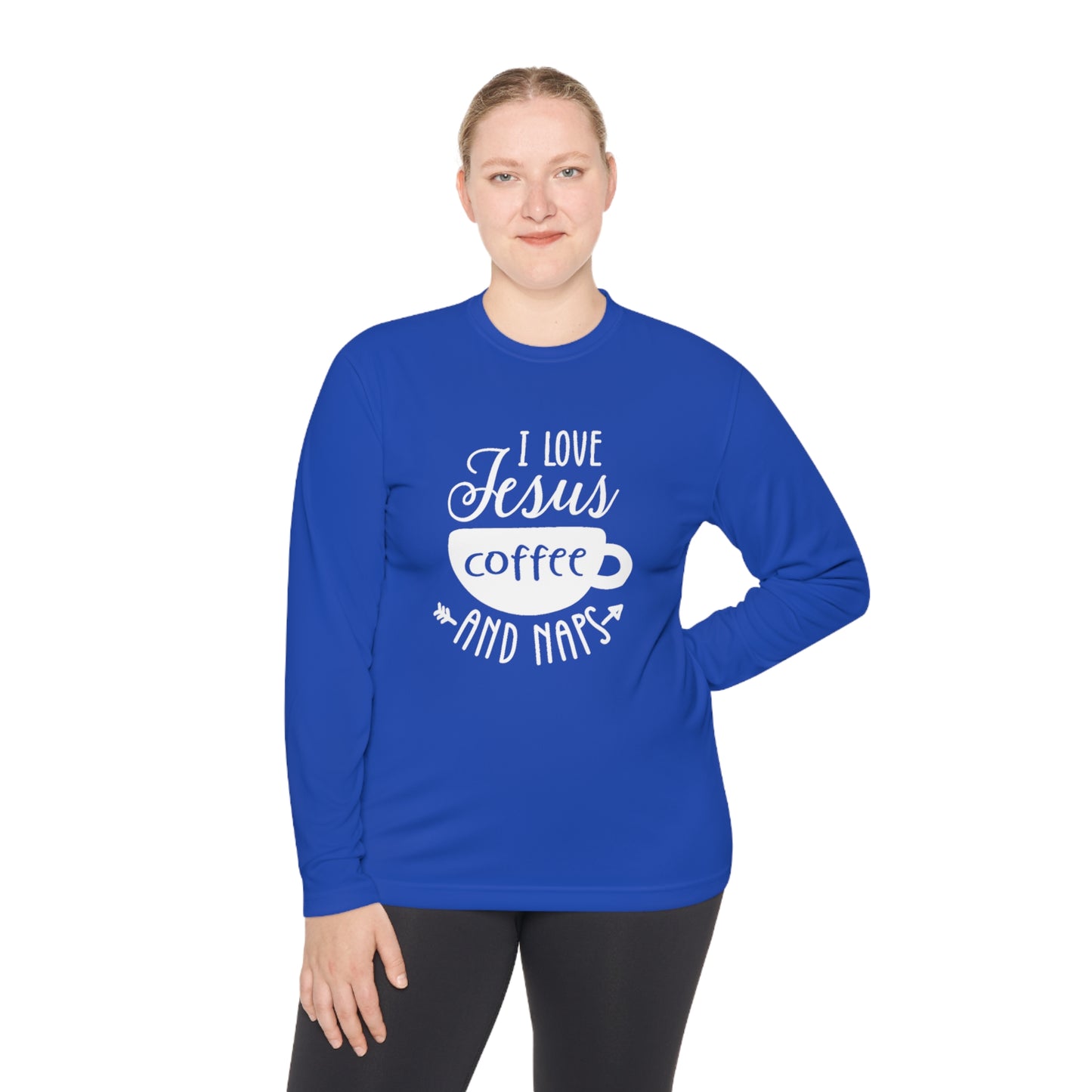 I love Jesus coffee and naps - Unisex Lightweight Long Sleeve Tee