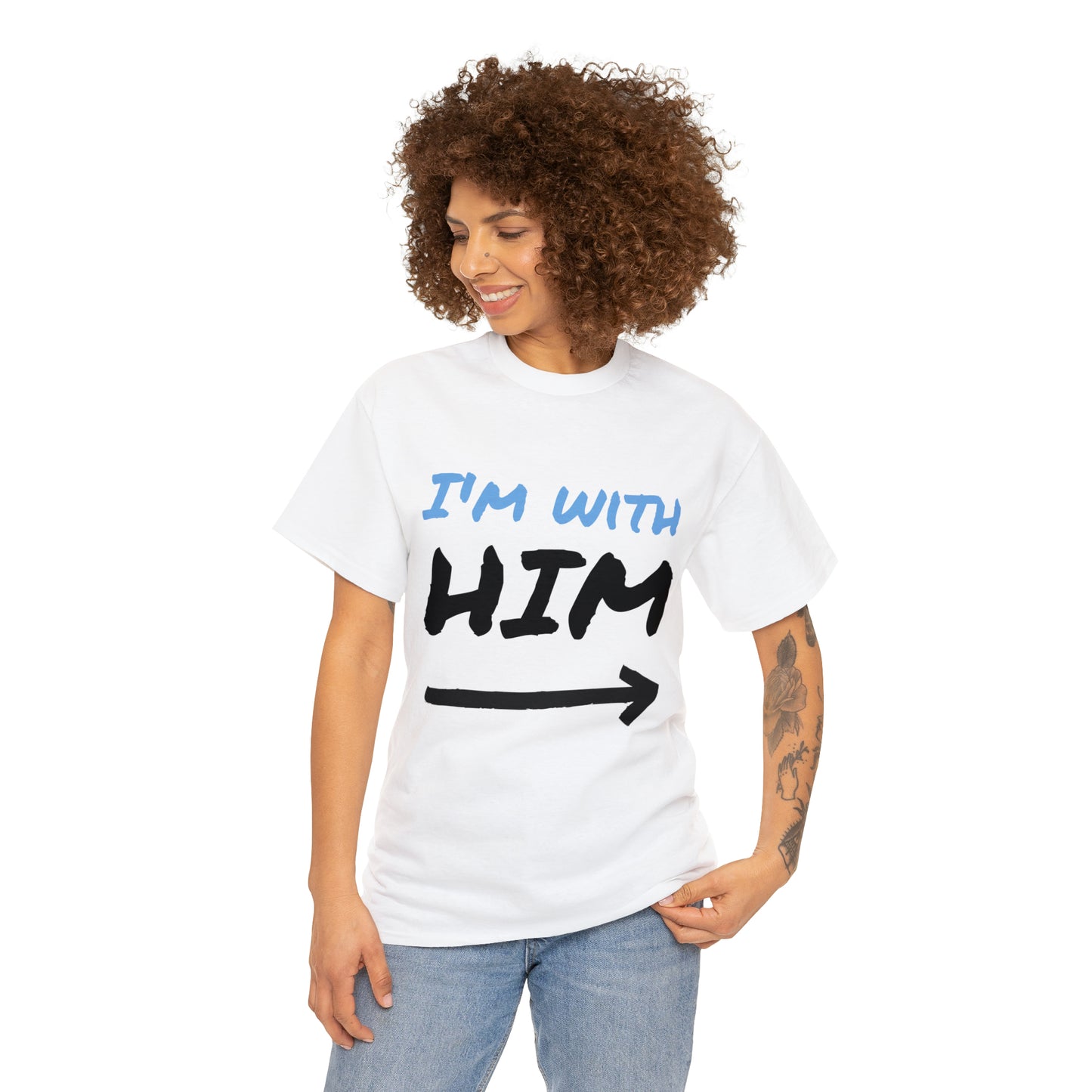 I'm with him!-Unisex Heavy Cotton Tee