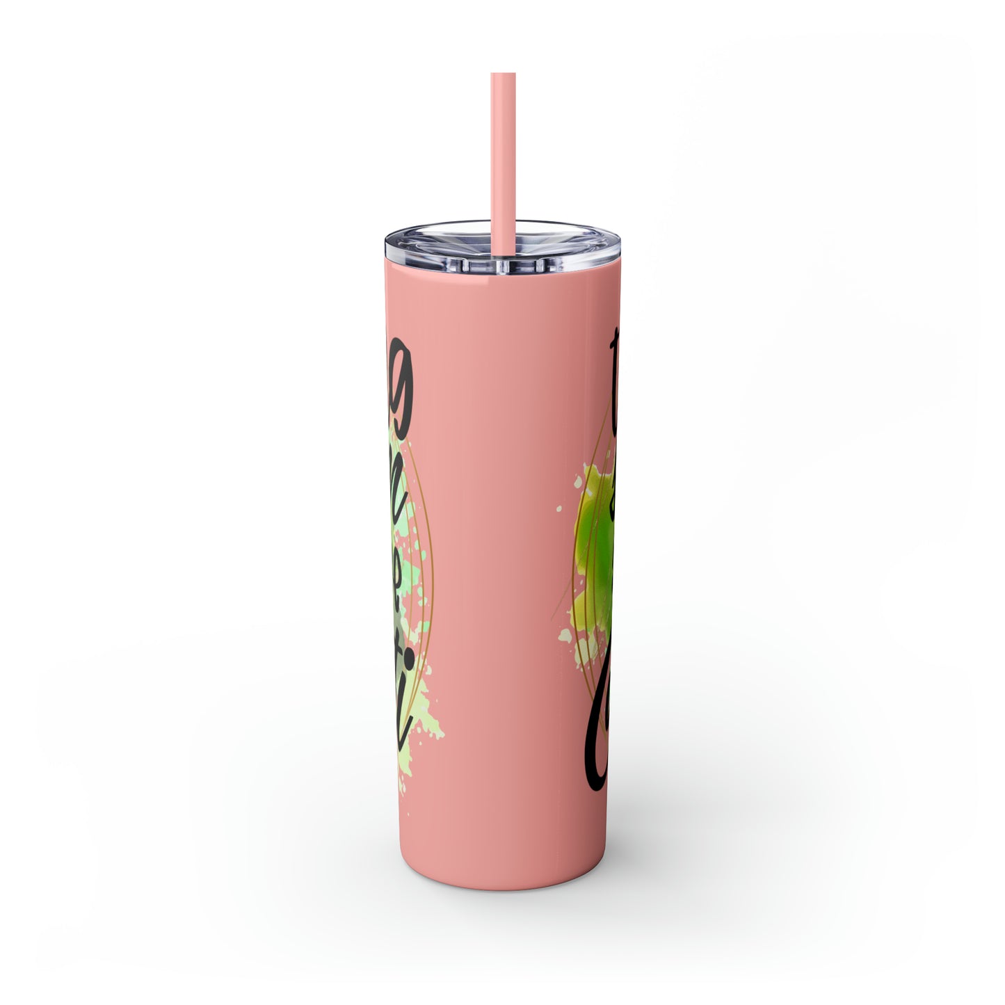 Throwing sarcasm like confetti- Skinny Tumbler with Straw, 20oz