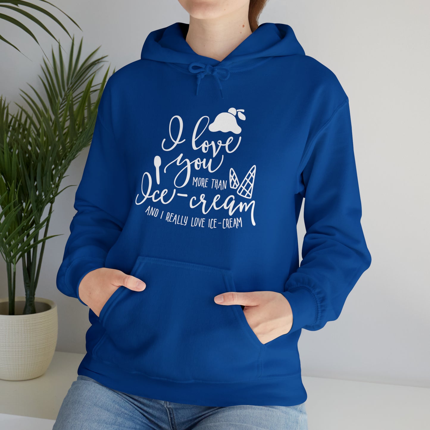 I love you more than icecream- Unisex Heavy Blend™ Hooded Sweatshirt