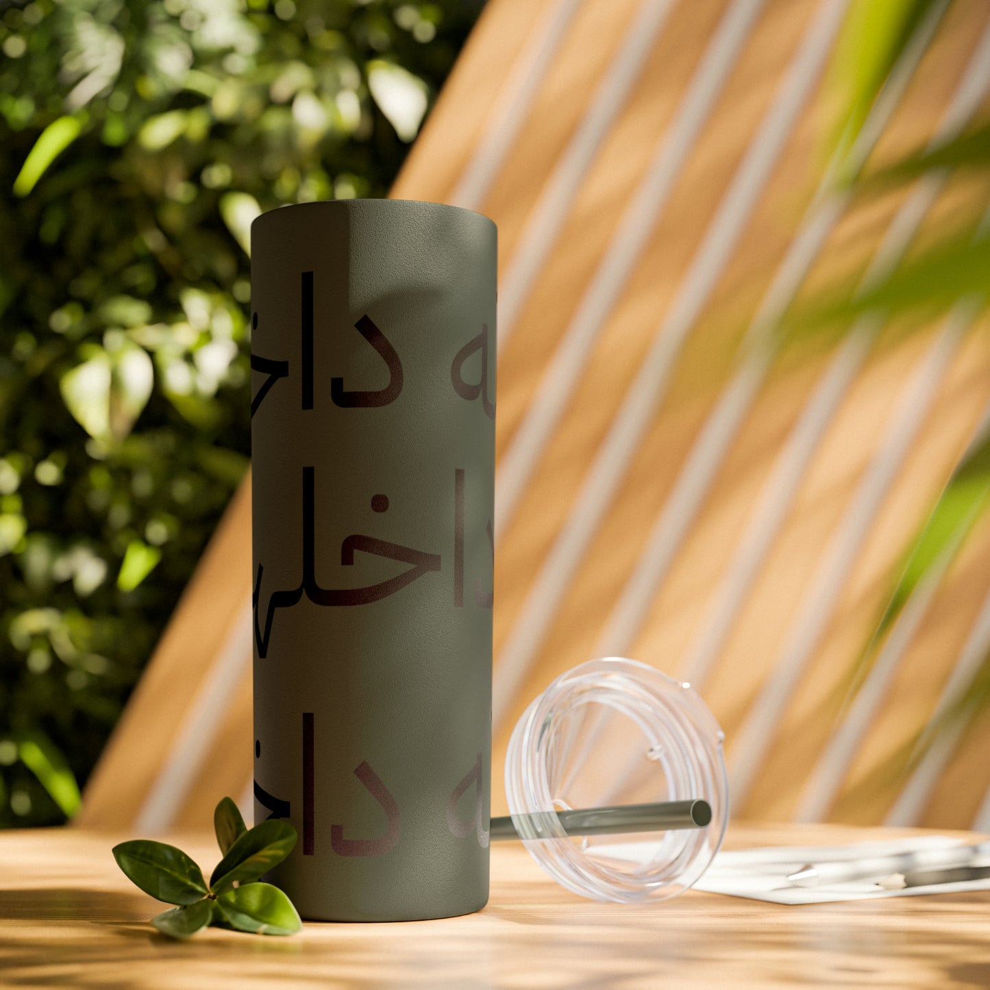 God is within her(الله داخلها)Skinny Tumbler with Straw, 20oz