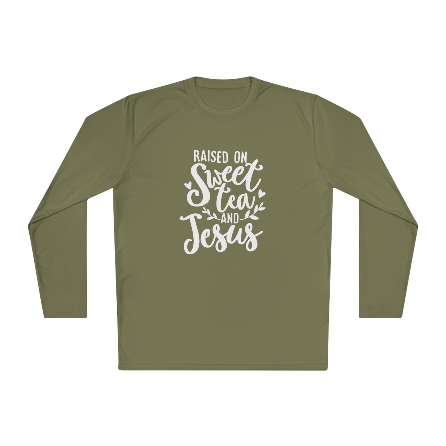 Raised on Jesus and Sweet Tea- Unisex Lightweight Long Sleeve Tee