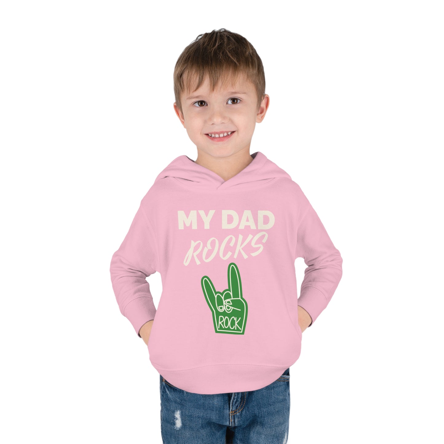 My dad rocks-Toddler Pullover Fleece Hoodie