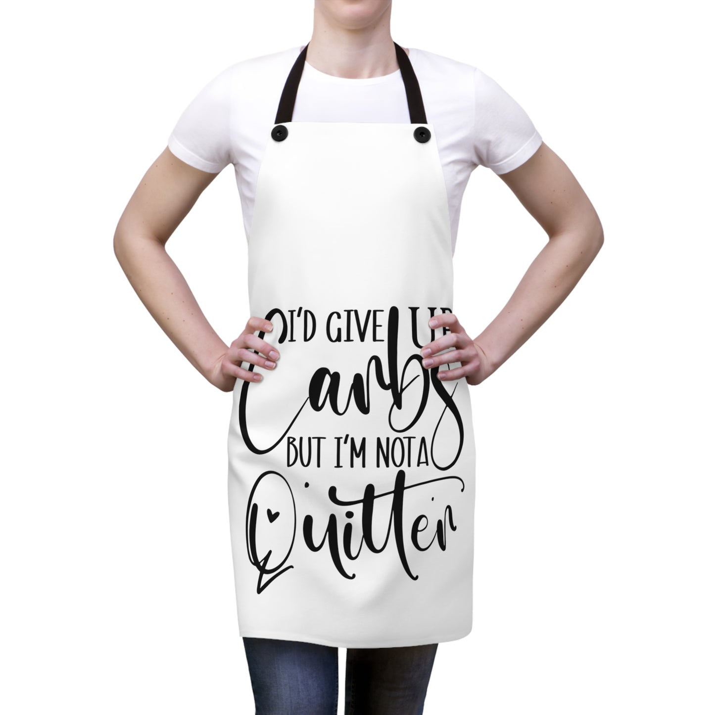 I'd give up carbs but I'm not a quitter-Apron (AOP)