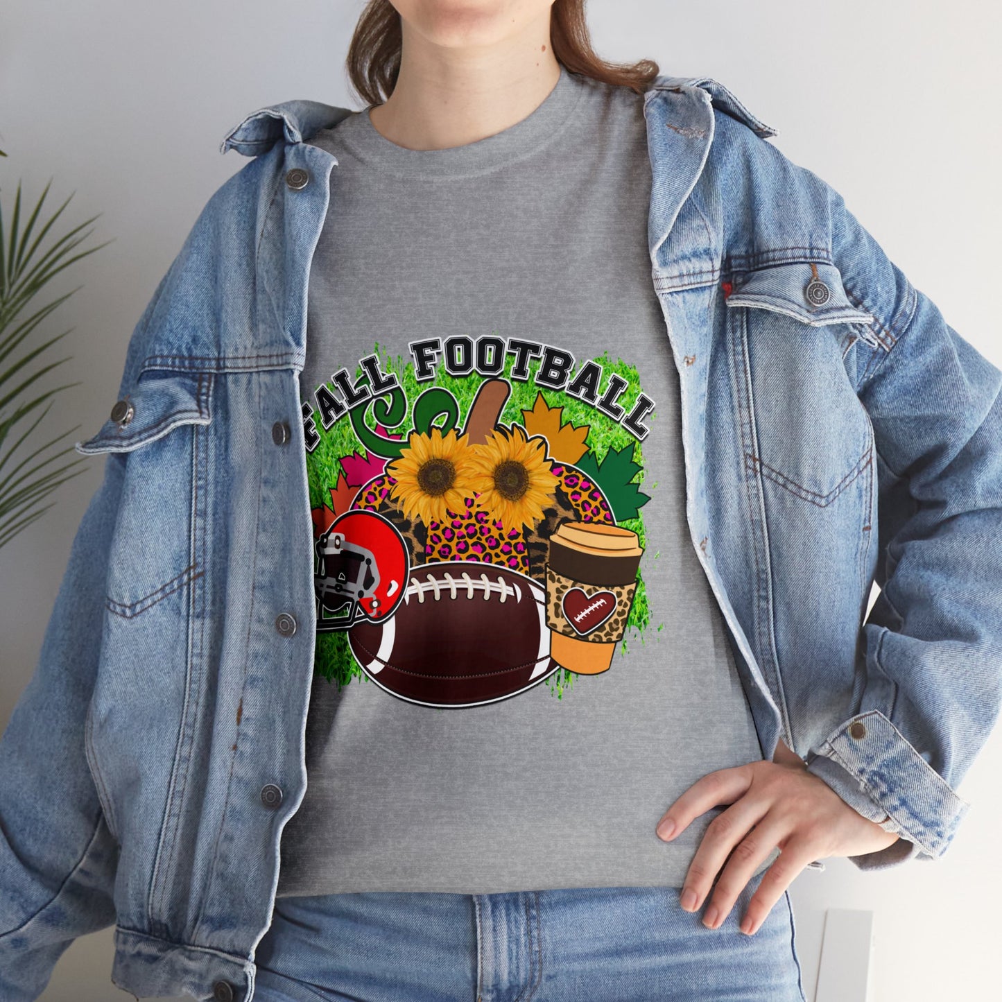 Fall Football- Unisex Heavy Cotton Tee