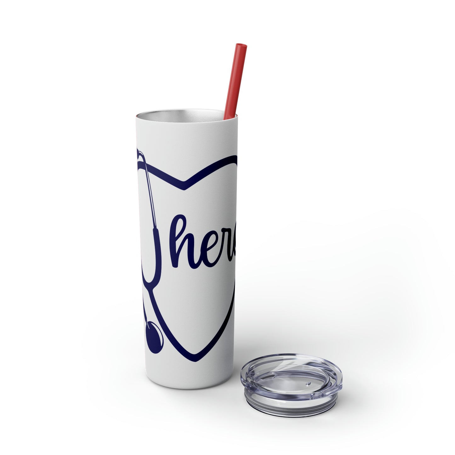 Hero-Skinny Tumbler with Straw, 20oz