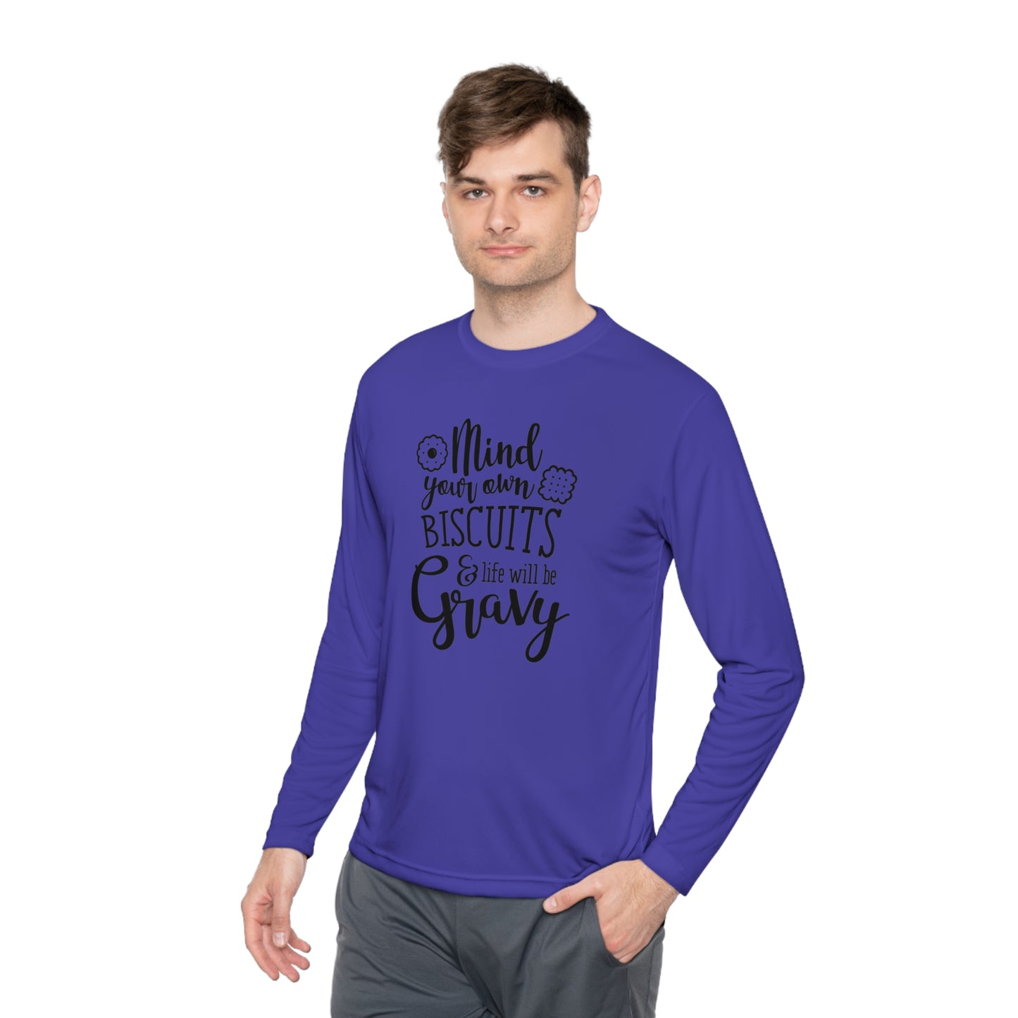 Mind your own biscuits - Unisex Lightweight Long Sleeve Tee