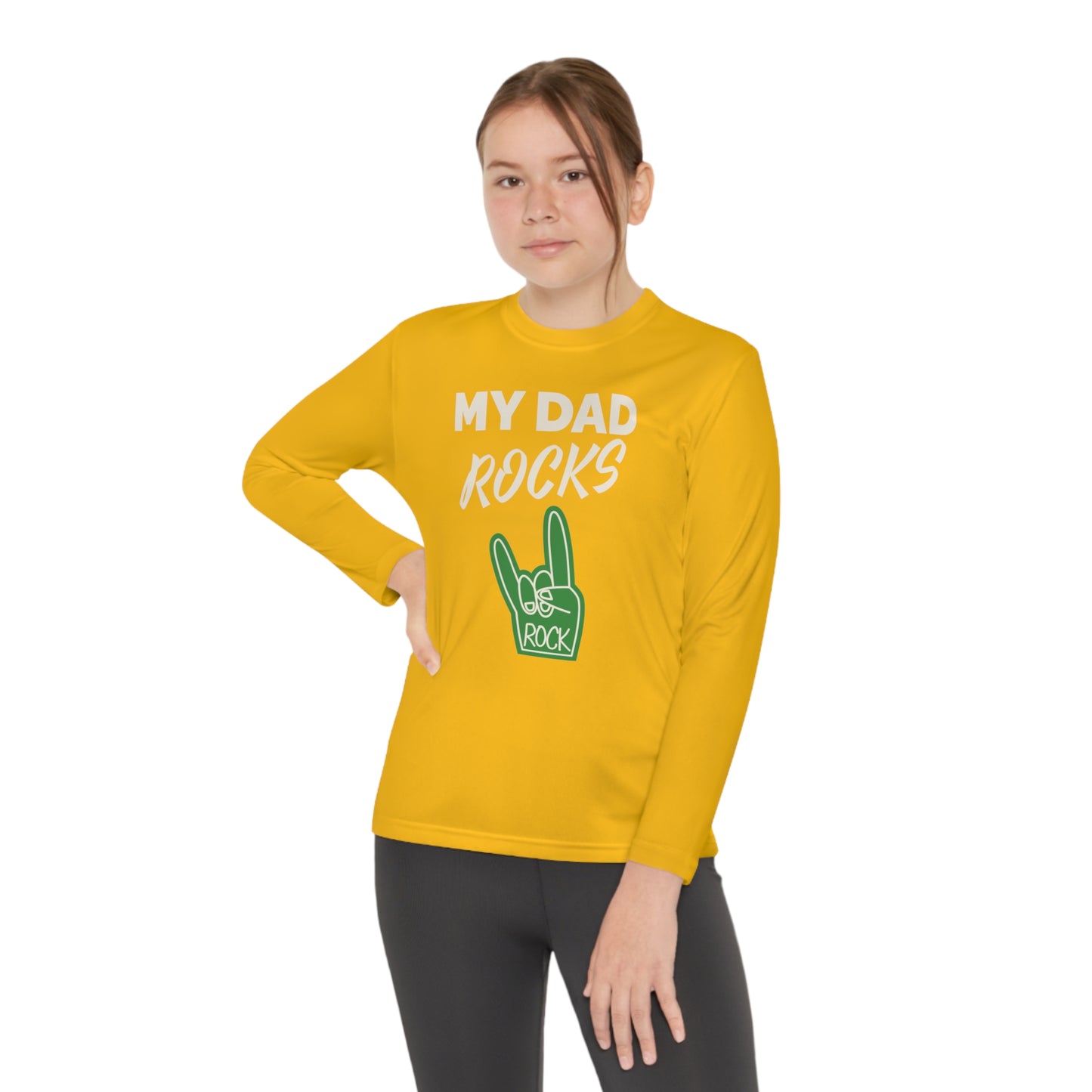 My dad rocks-Youth Long Sleeve Competitor Tee