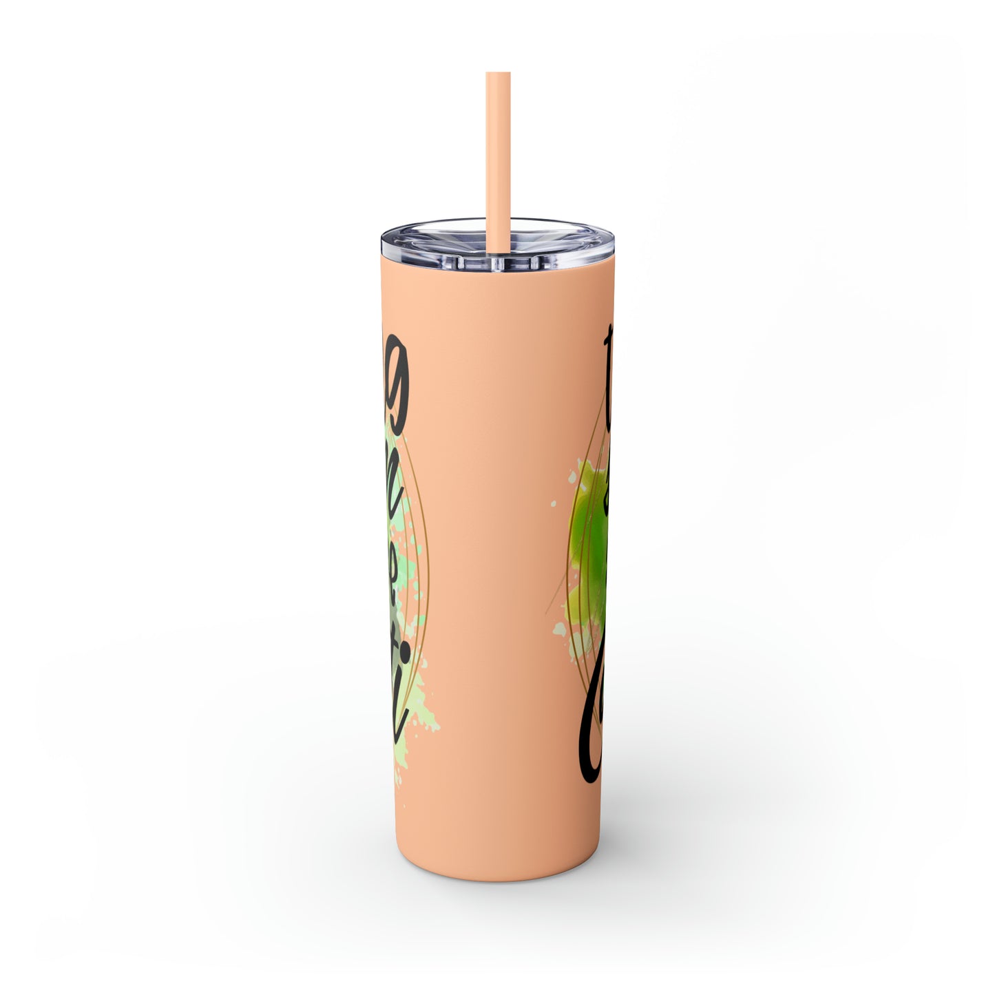 Throwing sarcasm like confetti- Skinny Tumbler with Straw, 20oz