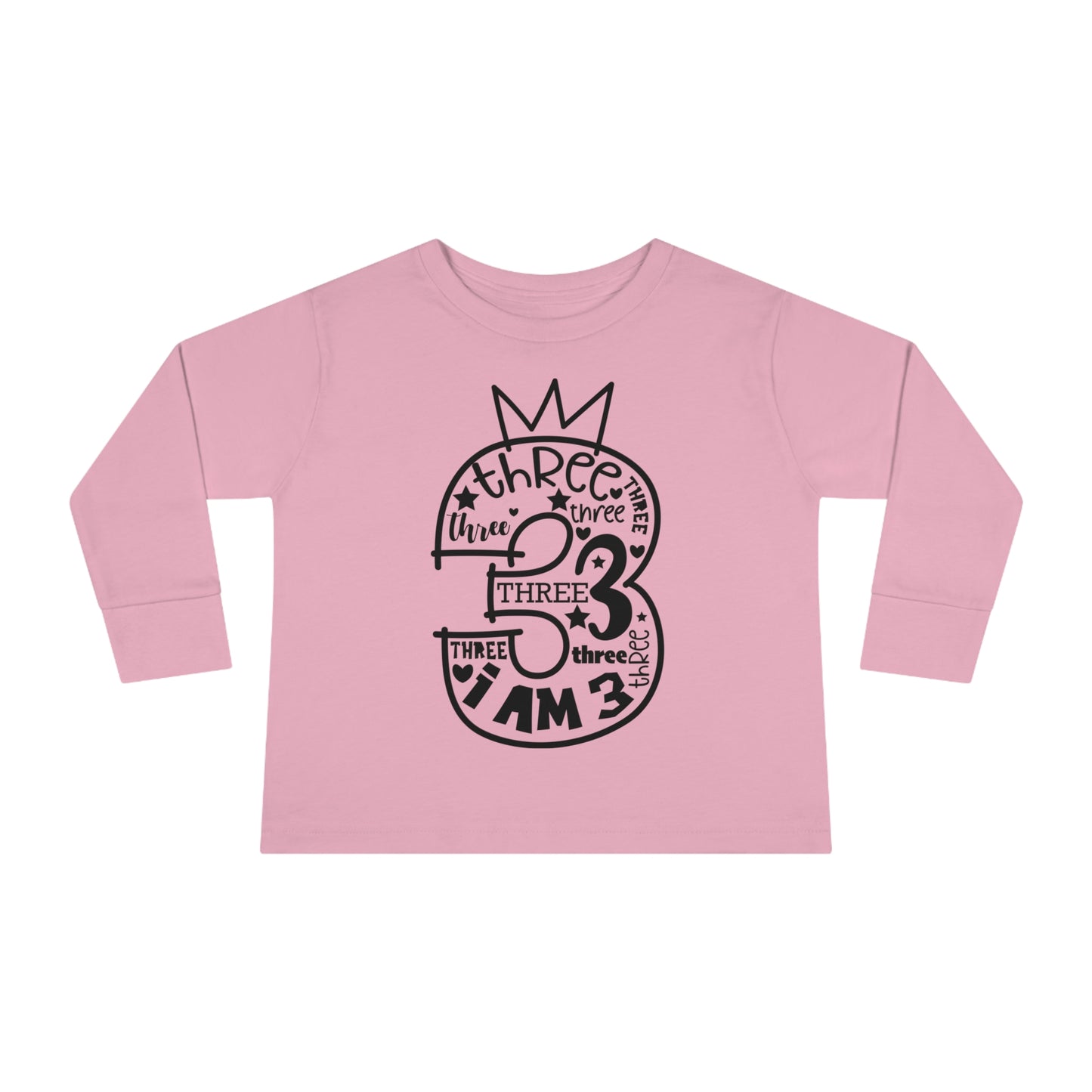 I'm three-Toddler Long Sleeve Tee