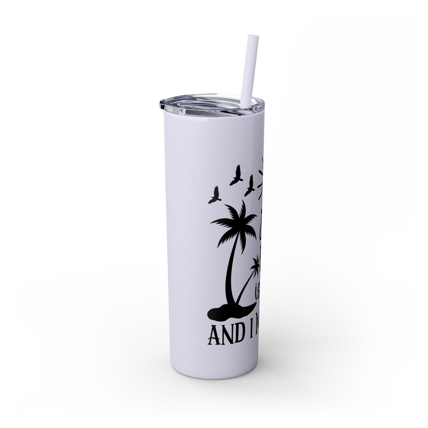 The beach is calling-Skinny Tumbler with Straw, 20oz