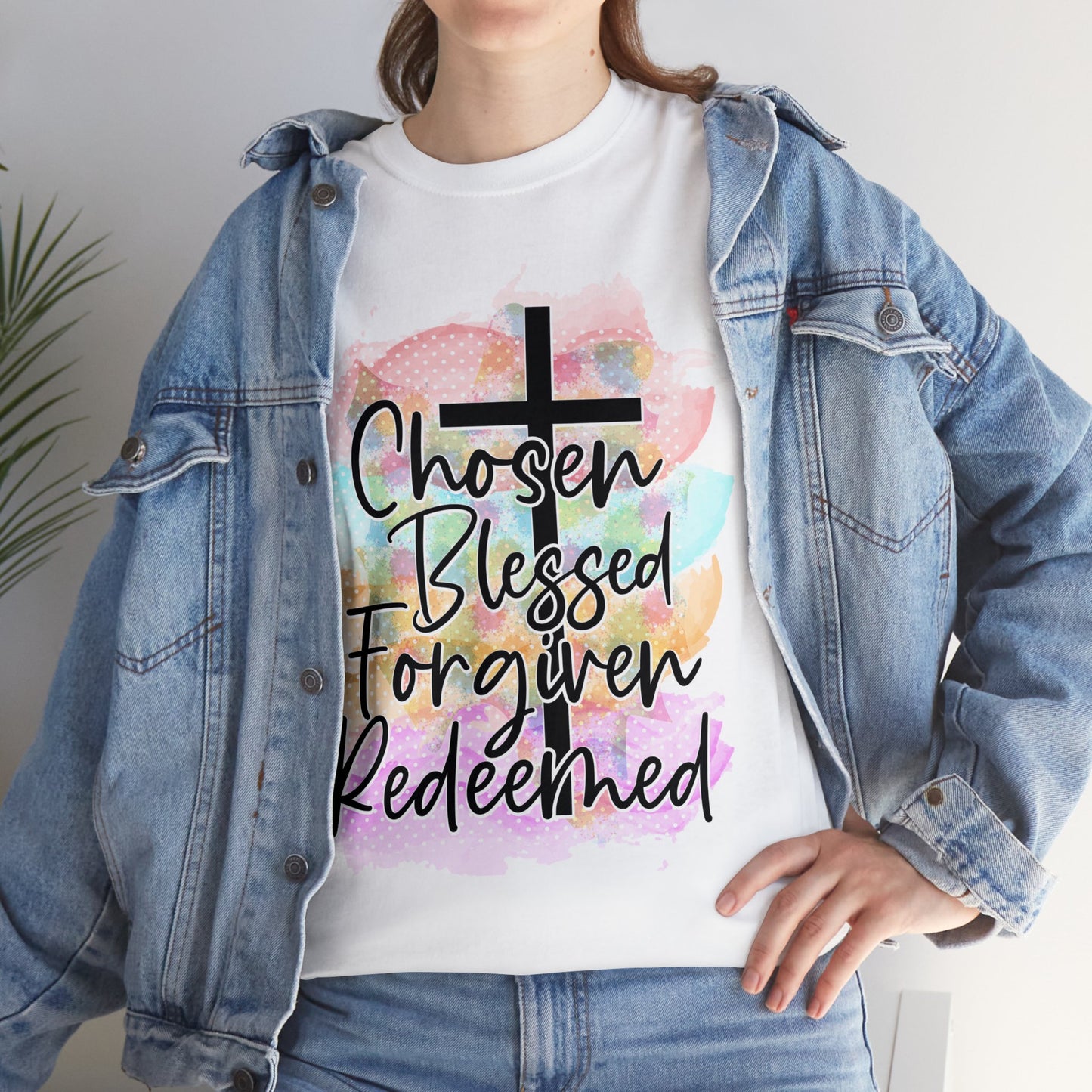 Chosen Blessed forgiven- Unisex Heavy Cotton Tee