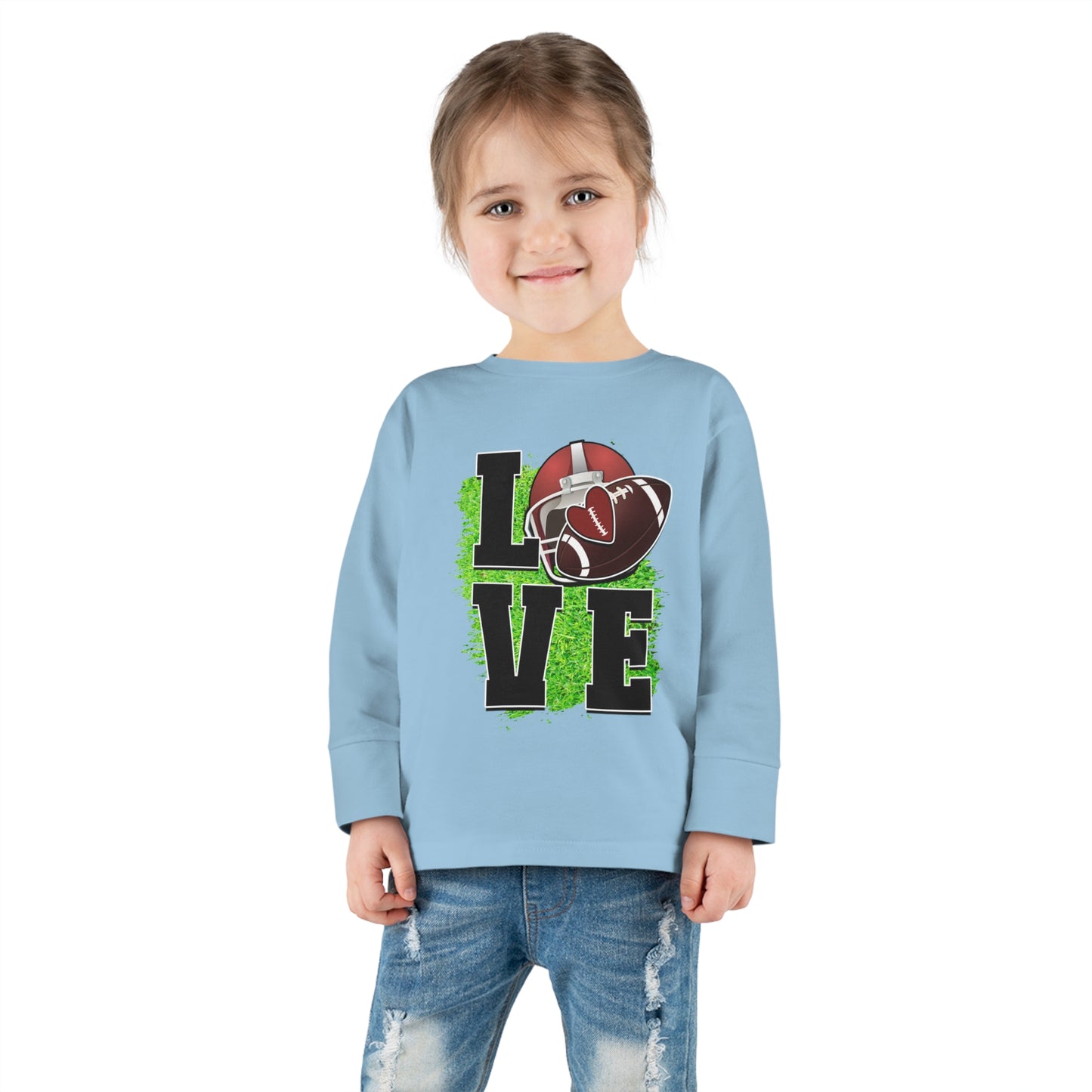 I love football-Toddler Long Sleeve Tee