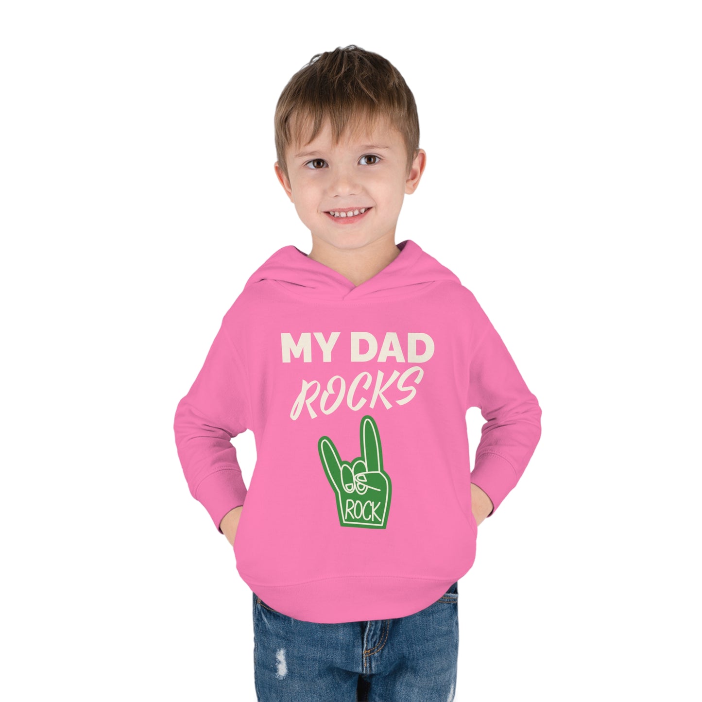 My dad rocks-Toddler Pullover Fleece Hoodie