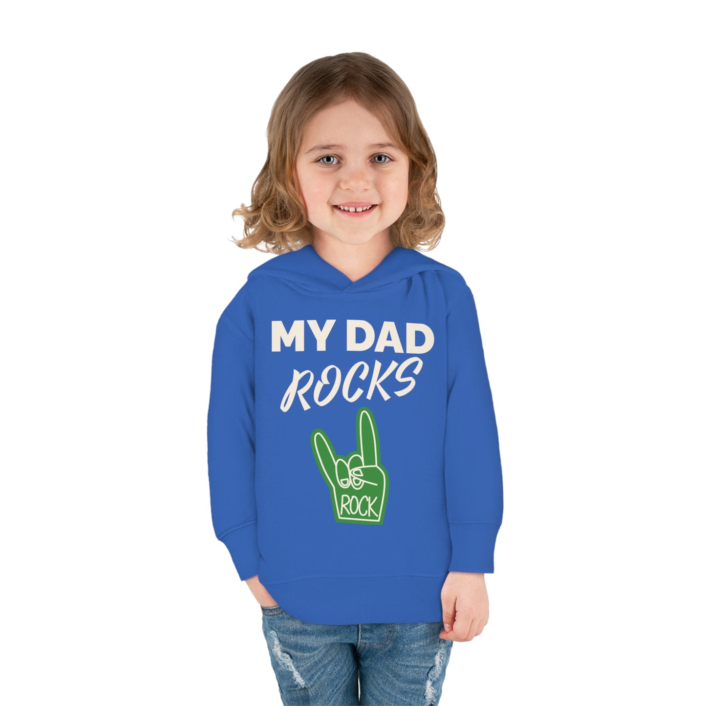 My dad rocks-Toddler Pullover Fleece Hoodie