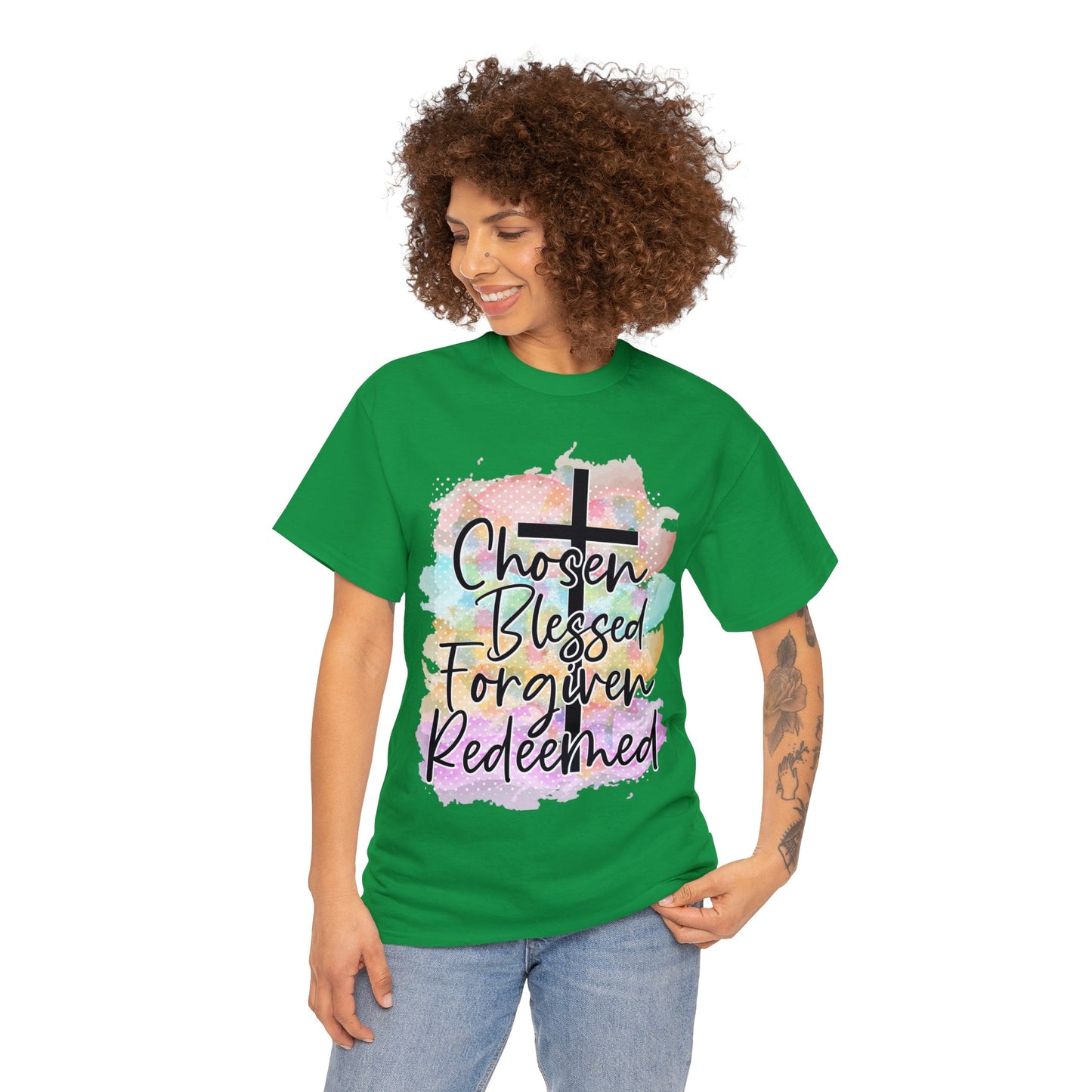 Chosen Blessed forgiven- Unisex Heavy Cotton Tee