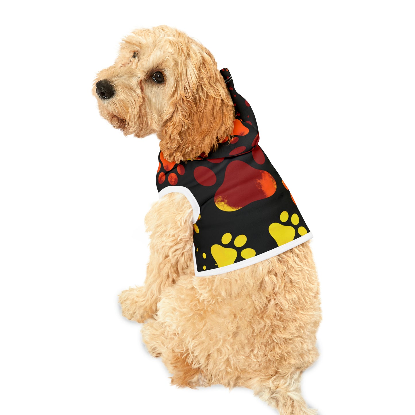 Orange and Black Paw- Pet Hoodie