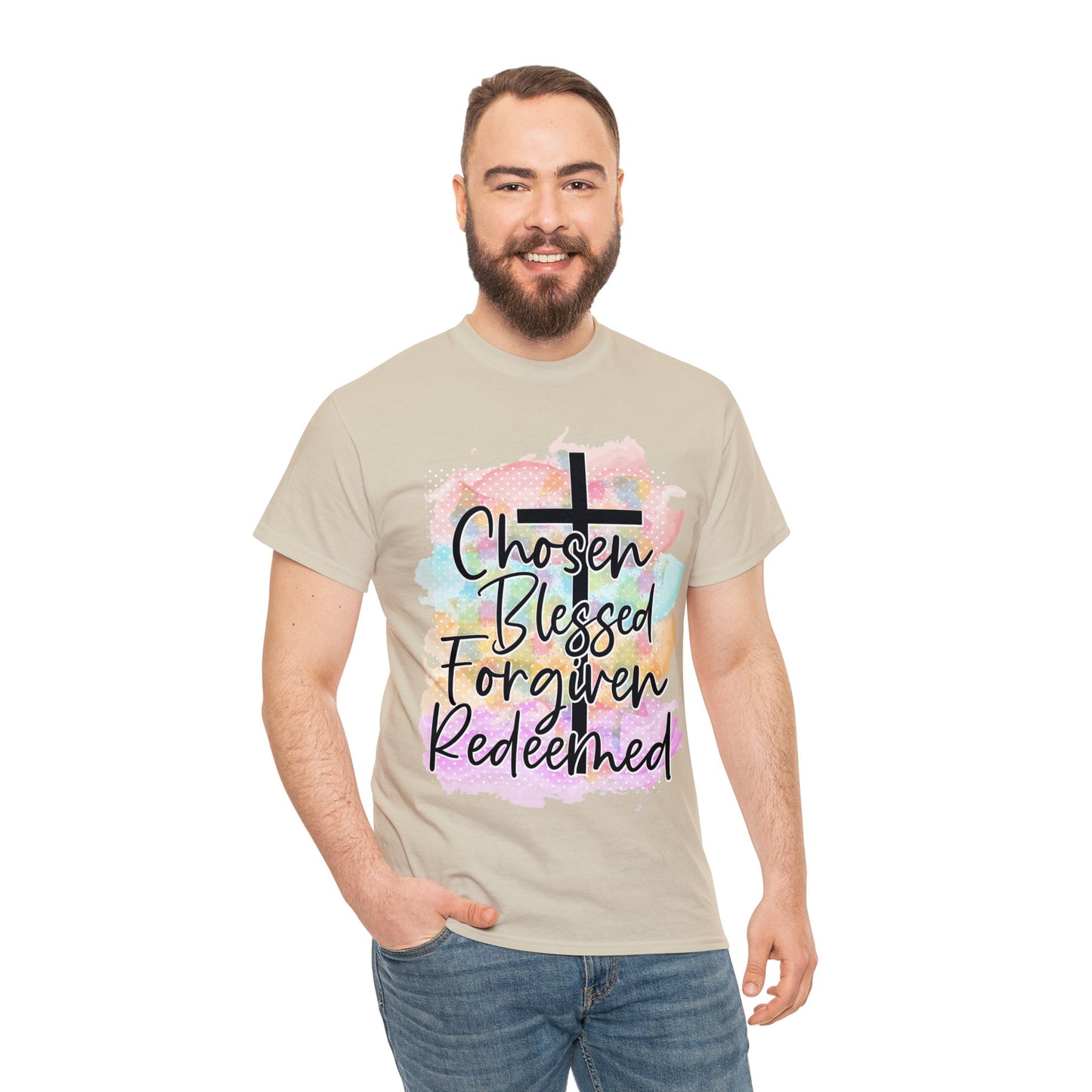 Chosen Blessed forgiven- Unisex Heavy Cotton Tee