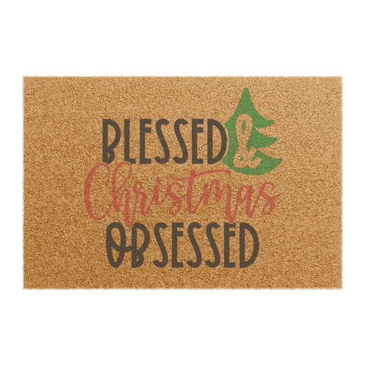 BLESS AND CHRISTMAS OBSESSED-Doormat