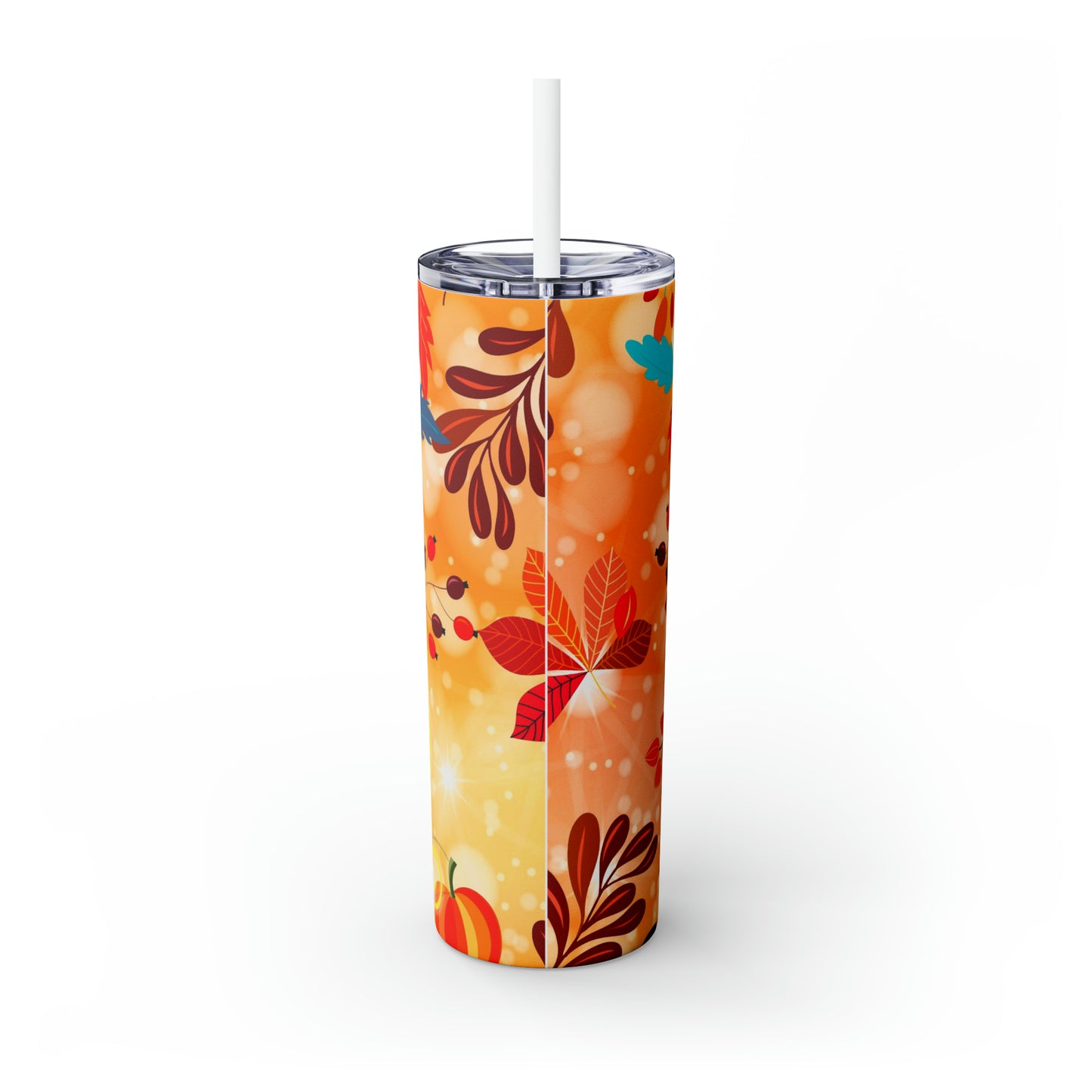 Autumn Unicorn Lash- ASkinny Tumbler with Straw, 20oz