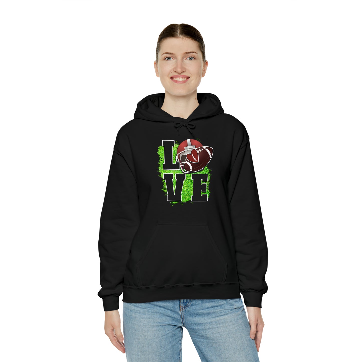 LOVE FOOTBALL- Unisex Heavy Blend™ Hooded Sweatshirt