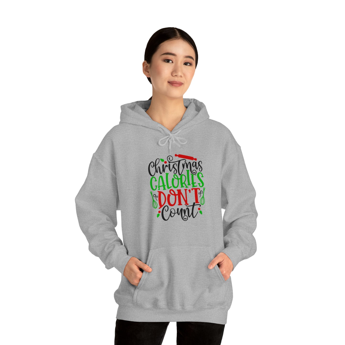 Christmas calories don't count- Unisex Heavy Blend™ Hooded Sweatshirt