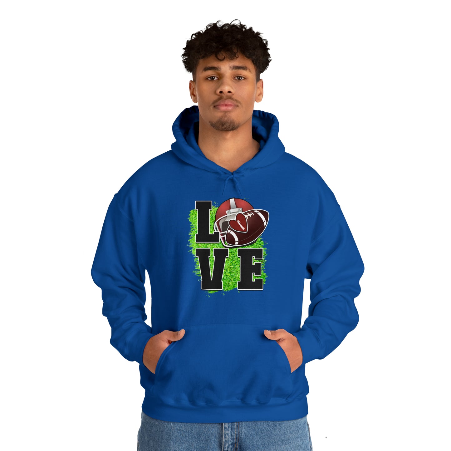 LOVE FOOTBALL- Unisex Heavy Blend™ Hooded Sweatshirt