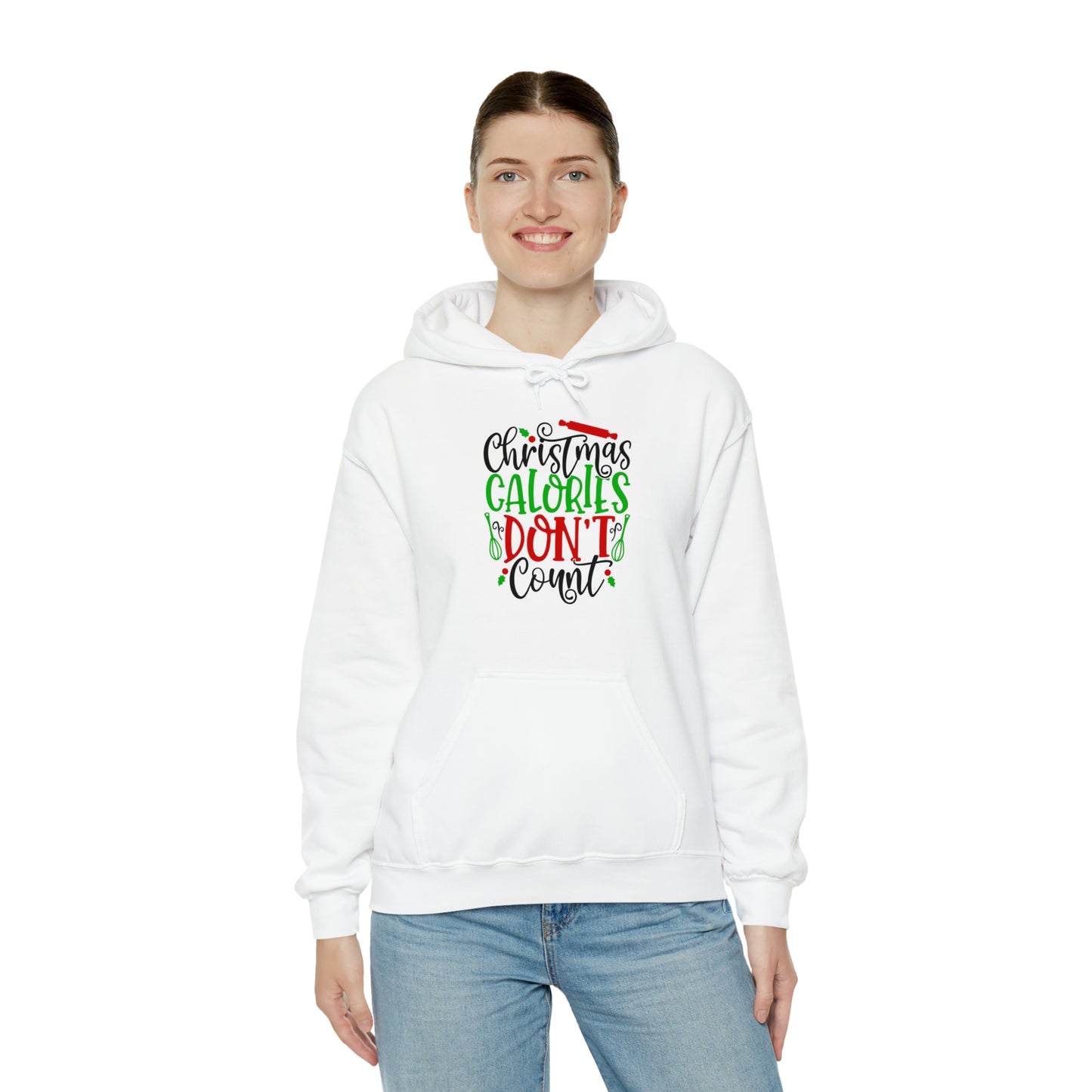 Christmas calories don't count- Unisex Heavy Blend™ Hooded Sweatshirt