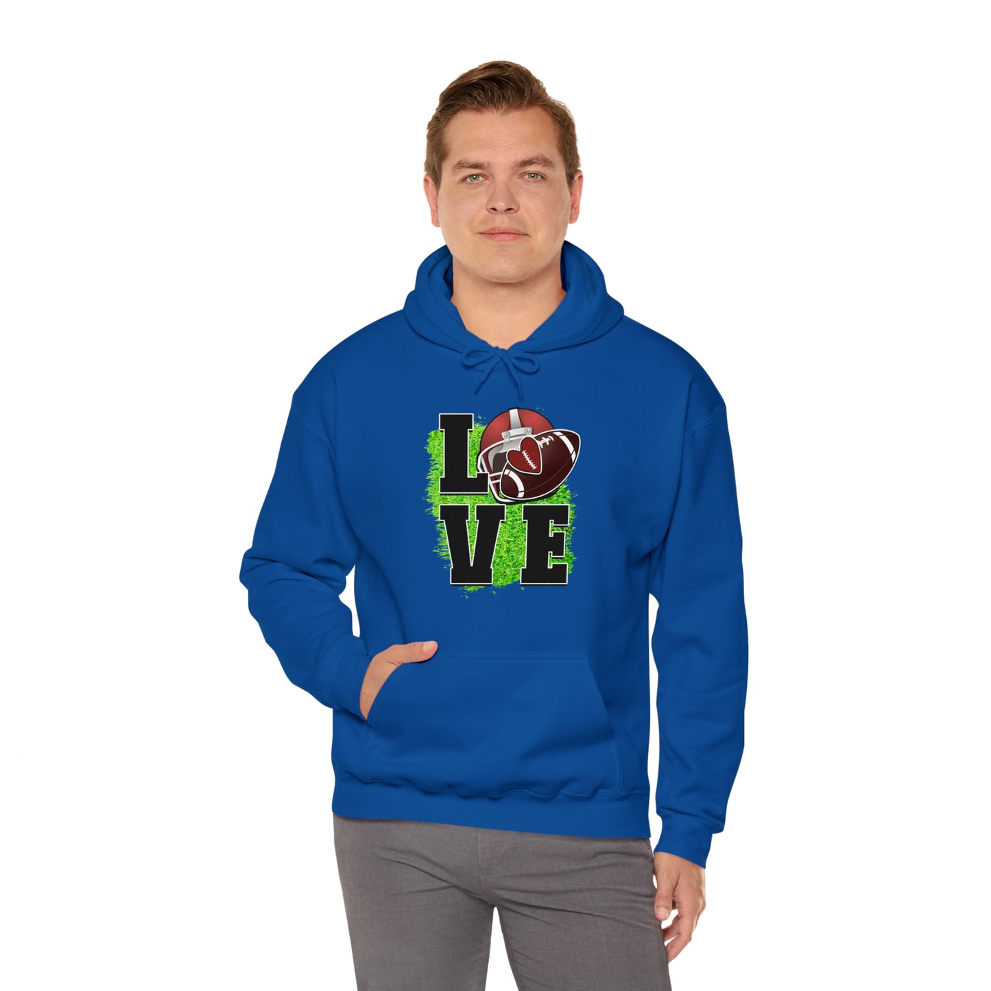 LOVE FOOTBALL- Unisex Heavy Blend™ Hooded Sweatshirt