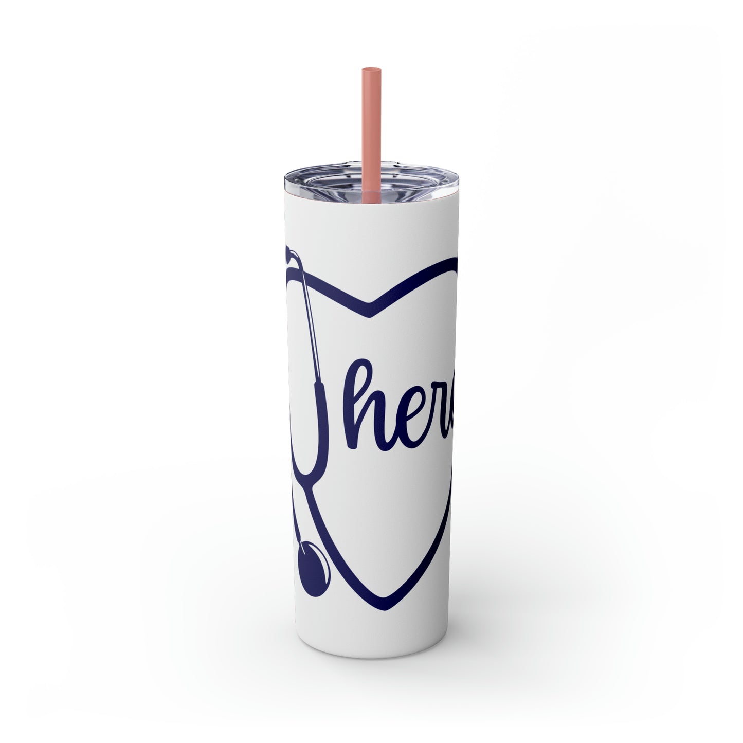 Hero-Skinny Tumbler with Straw, 20oz