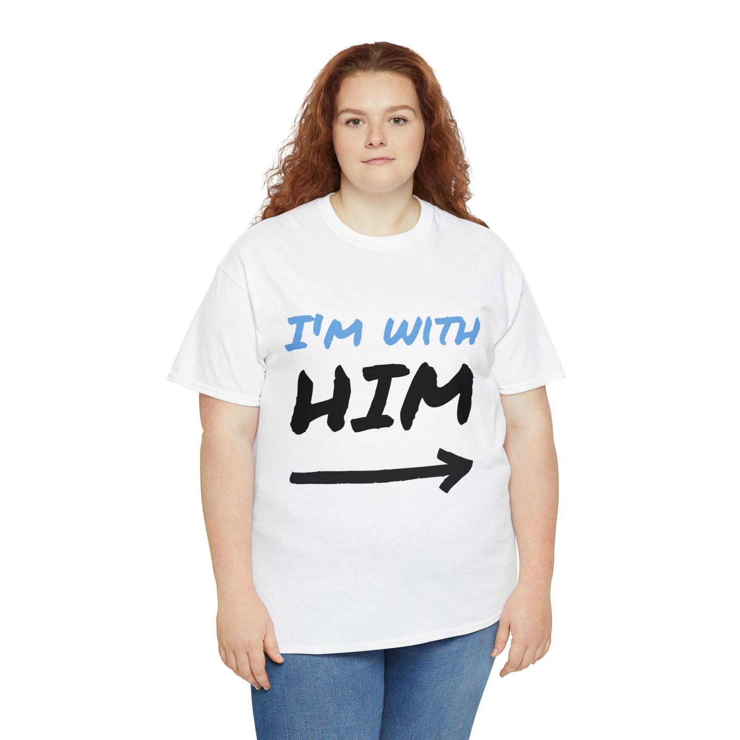 I'm with him!-Unisex Heavy Cotton Tee