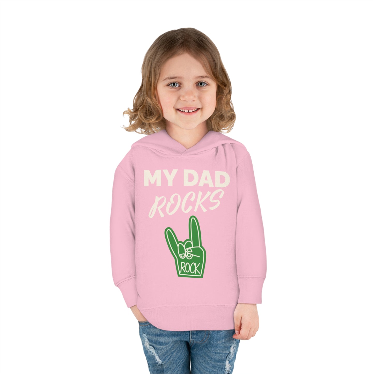 My dad rocks-Toddler Pullover Fleece Hoodie