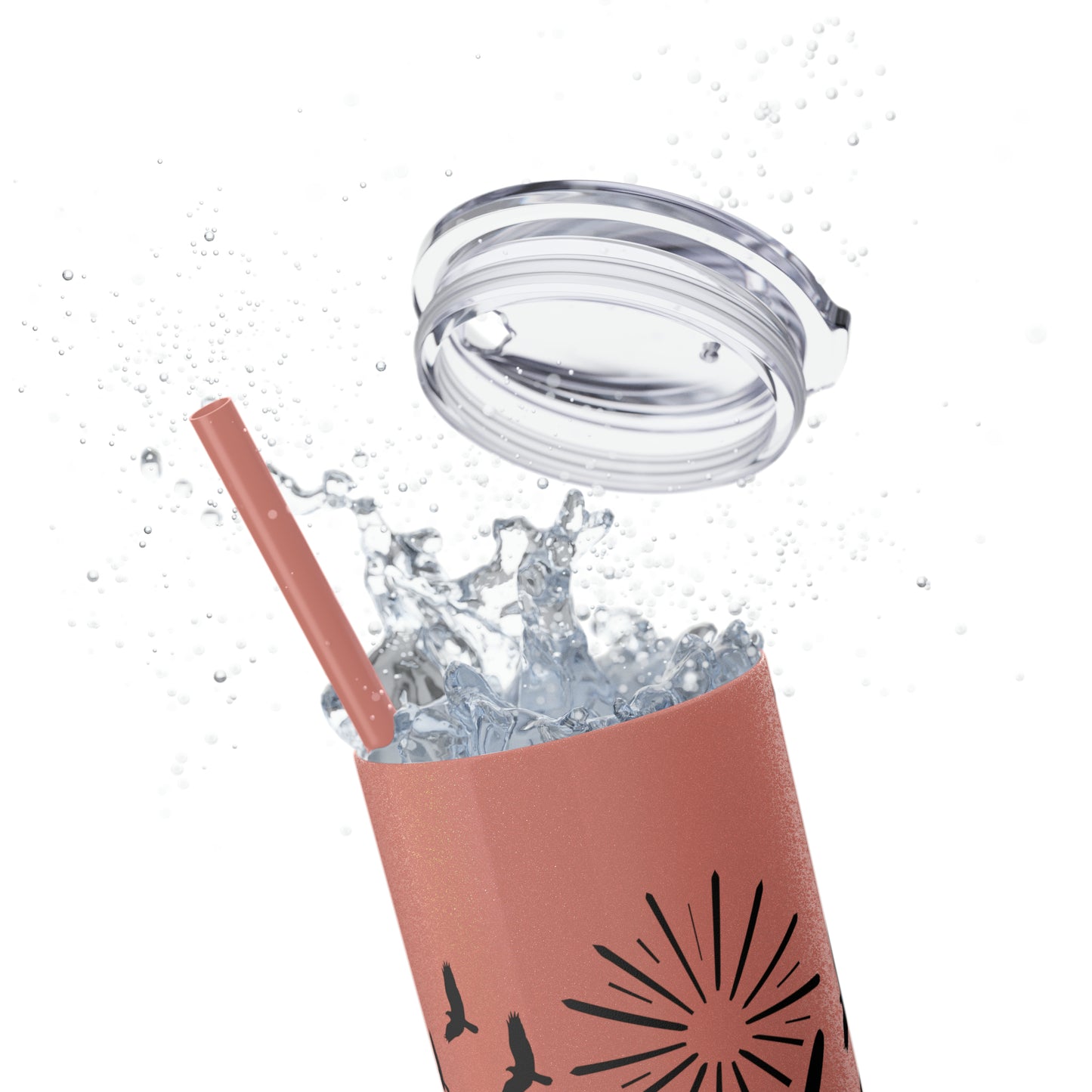 The beach is calling-Skinny Tumbler with Straw, 20oz