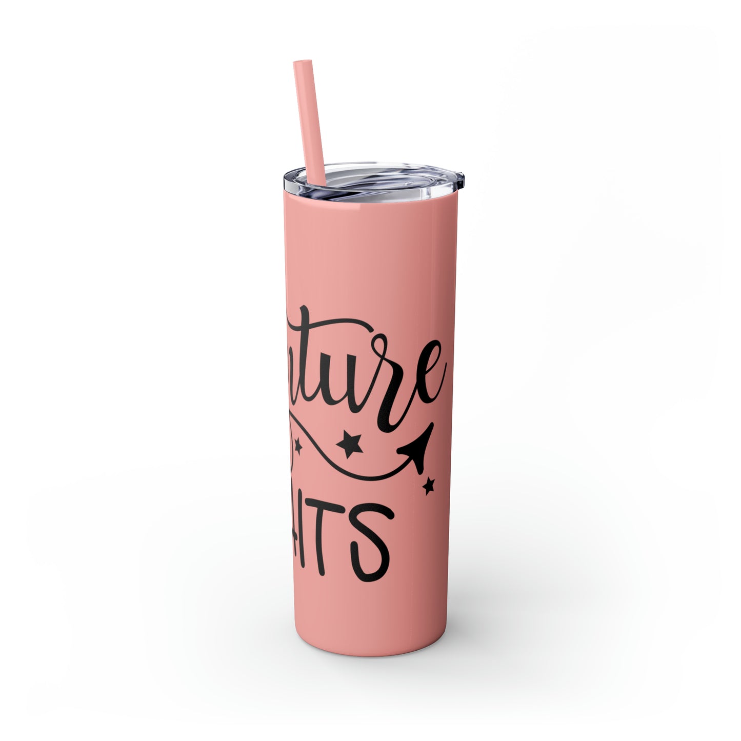 Adventure Awaits- Skinny Tumbler with Straw, 20oz