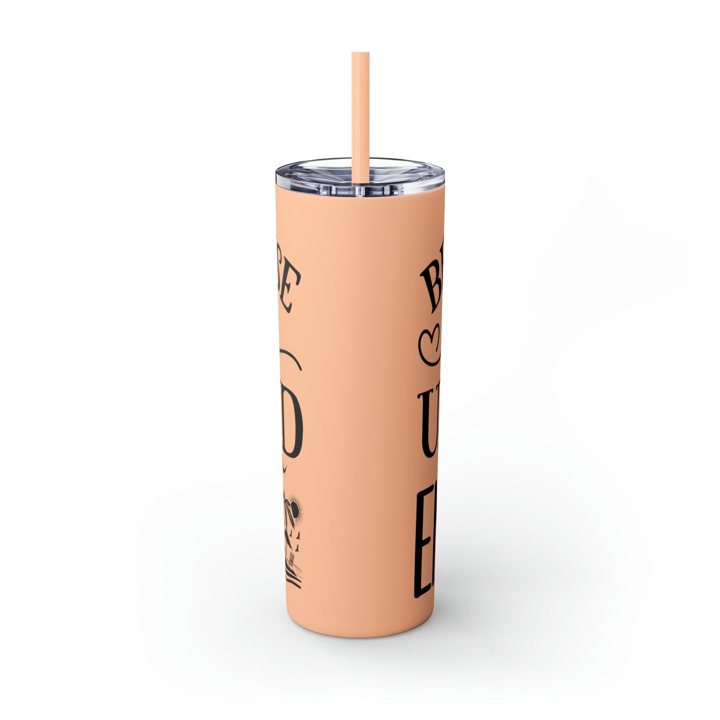 Beach house relax- Skinny Tumbler with Straw, 20oz