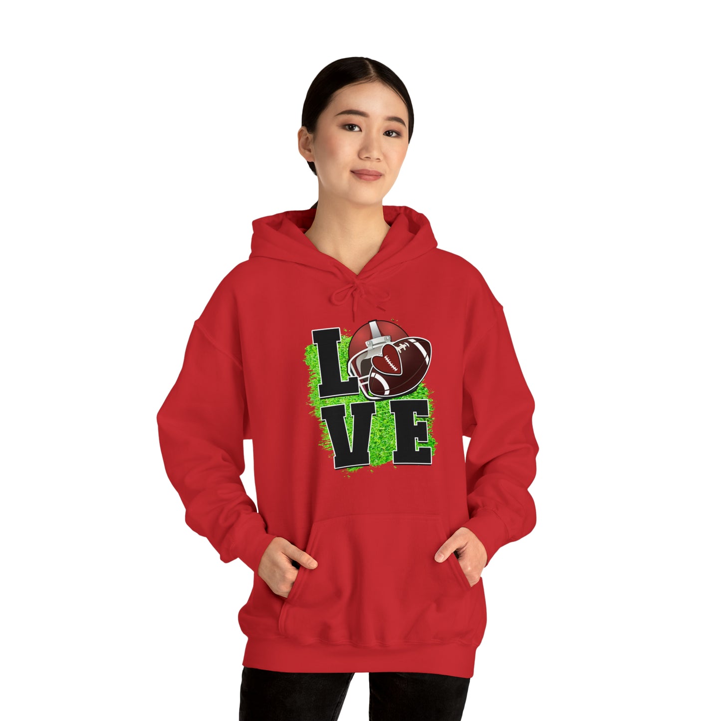 LOVE FOOTBALL- Unisex Heavy Blend™ Hooded Sweatshirt