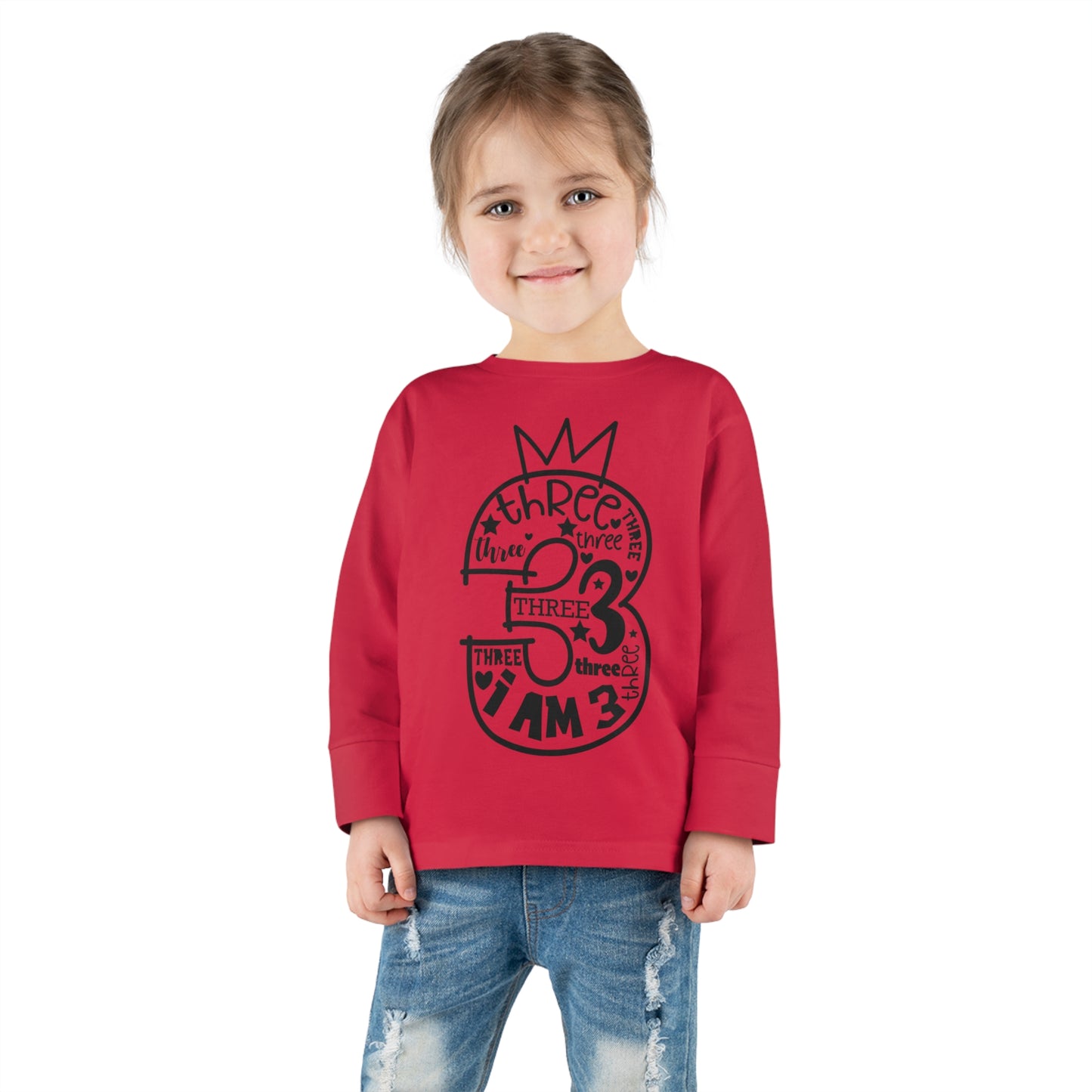 I'm three-Toddler Long Sleeve Tee